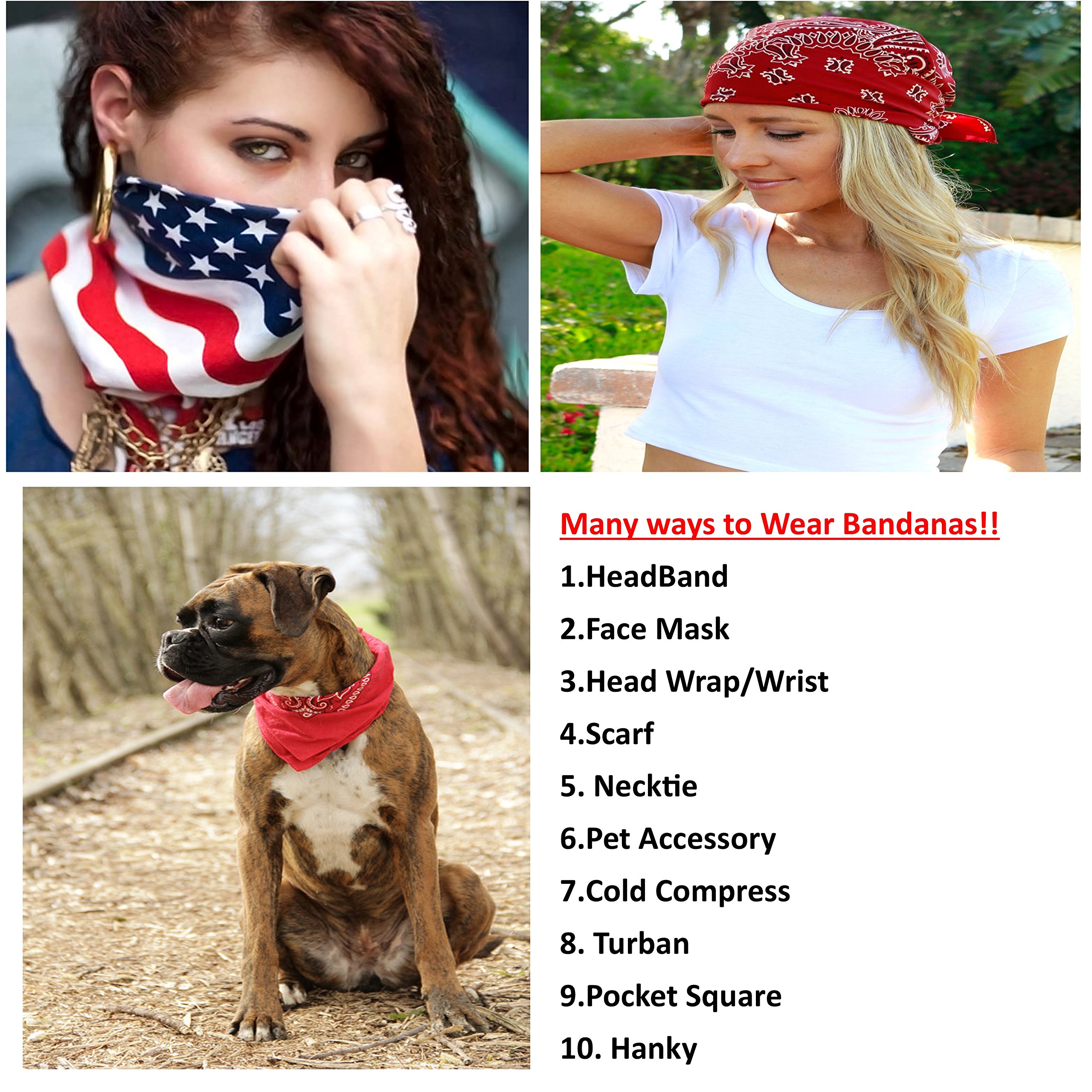 50 Pack Western Style Bandanas - Bulk Cowboy Bandanas for Men, Women & Kids - Perfect for Rodeos, Parties, Festivals & Outdoor Events