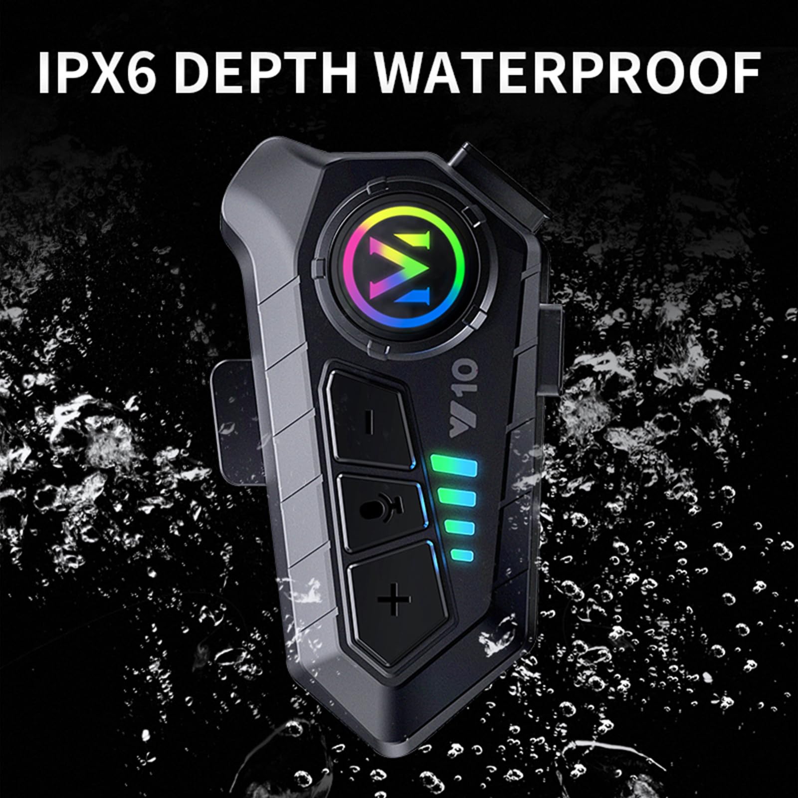 Bluetooth Motorcycle Helmet Headset - Single Rider Wireless Intercom, Noise Cancelling & Waterproof Speakers for Safe Riding, Commuting & Adventure Tours