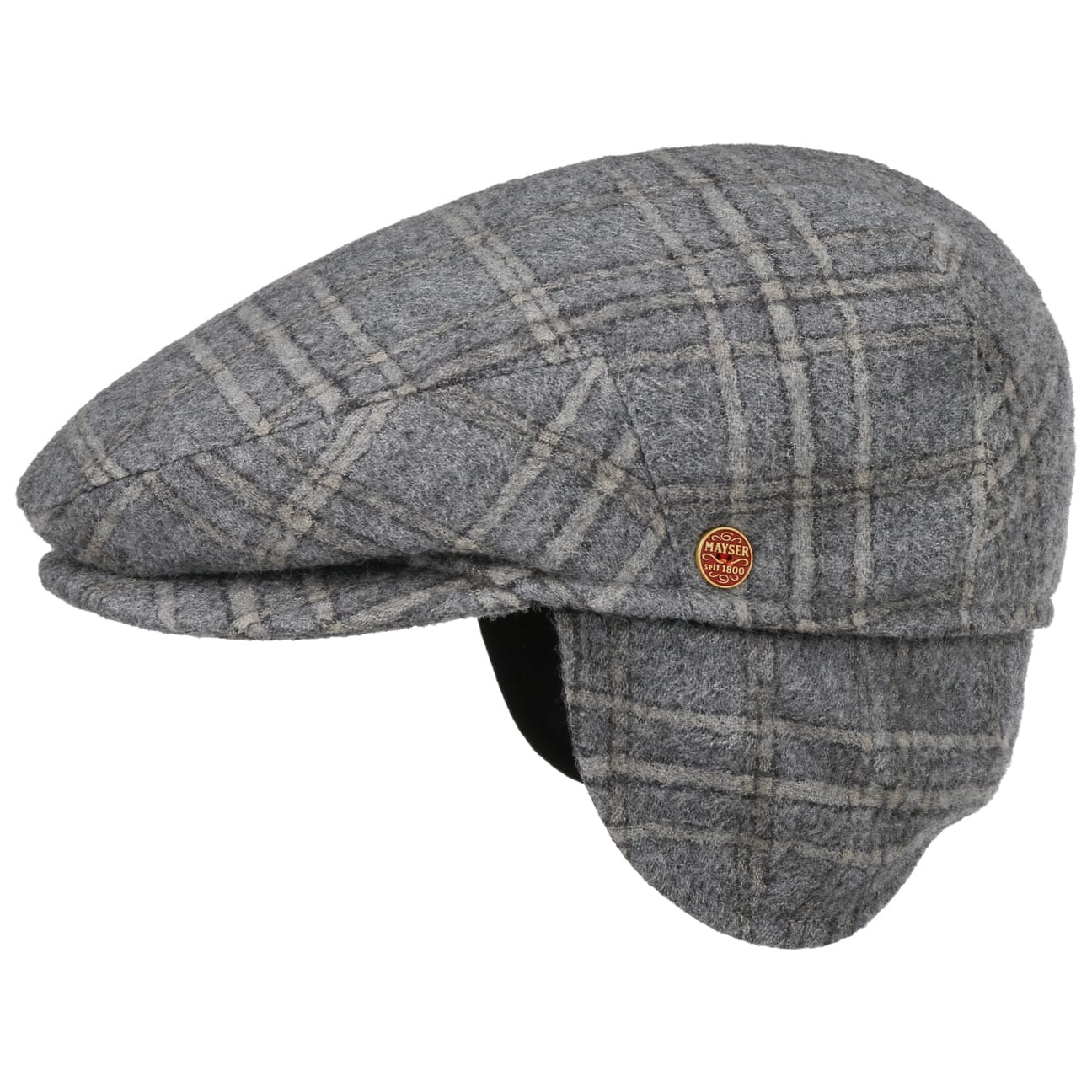 Merlino Casual Flat Cap with Ear Flaps by Mayser - Warm Winter Hat for Men & Women - Perfect for Outdoor Activities, Hiking, and Cold Weather Fashion