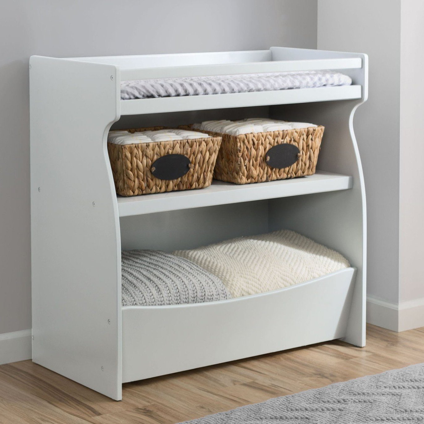 2 in 1 Baby Changing Table with Storage - Convertible Nursery Dresser for Diaper Changing & Organization - Perfect for Newborns & Toddlers Bedroom