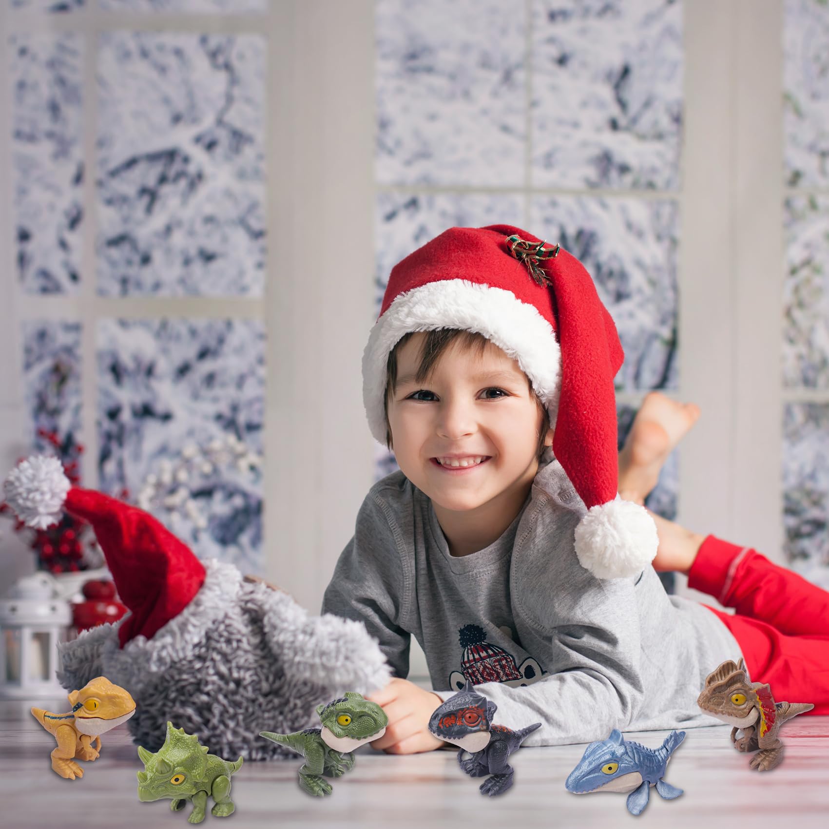 6PCS Biting Finger Dinosaurs Toy Set - Snap Squad Dino Collectibles for Kids 3+ | Fun Dinosaur Party Favors, Birthday Gifts & Easter Egg Fillers | Perfect for Playtime, Decorations & Dino-Themed Events