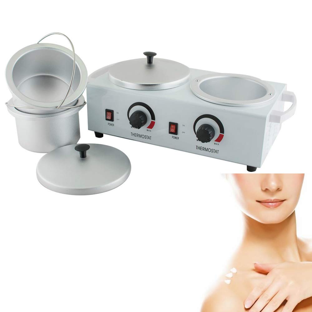 110V Professional Double Wax Warmer - Electric Heater for Facial & Body Waxing - Adjustable Temperature SPA Machine - Fast Heating & Easy to Use - Perfect for Home Salons, Spas & Beauty Clinics (USA)