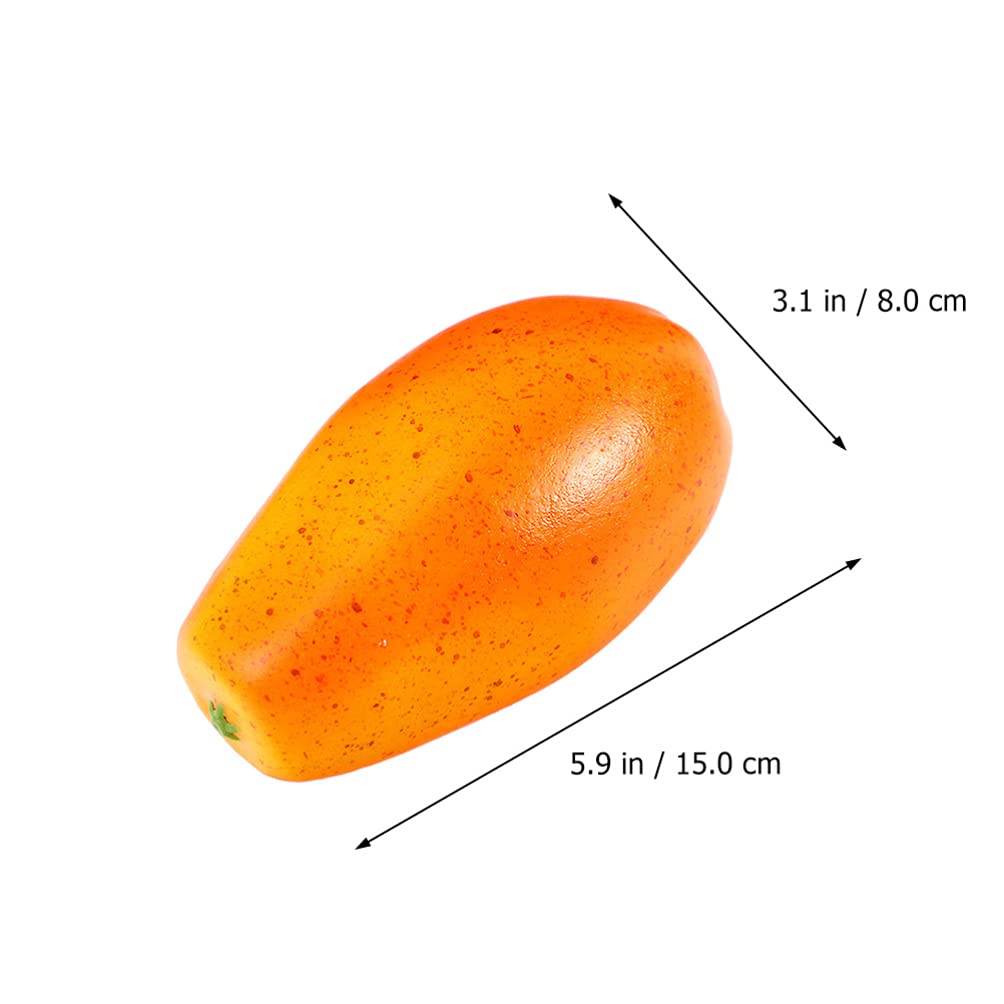 VALICLUD 1pc Realistic Artificial Yellow Papaya Fake Fruit - Lifelike PU Resin Kitchen Decor, Party Table Centerpiece, Food Display Prop, Photography Backdrop, Home Styling Accessory