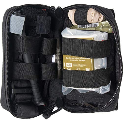 Tactical M-FAK Mini First Aid Kit for Law Enforcement & Emergency Response with CAT Tourniquet (OD Green) - Compact Trauma Medical Supplies for Police, Military, and Outdoor Survival Scenarios