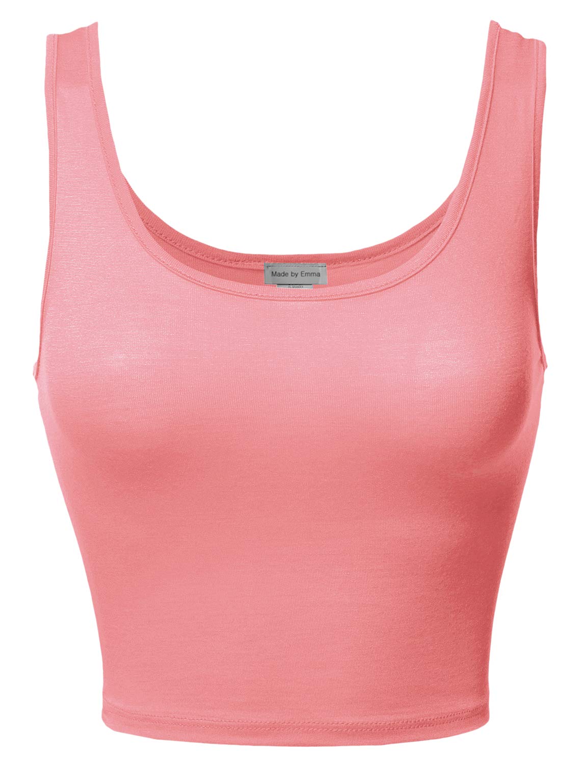 Emma Women's Junior Sleeveless Crop Tank Top - Soft Basic Solid Summer Top for Teens | Perfect for Beach, Gym, and Casual Outfits