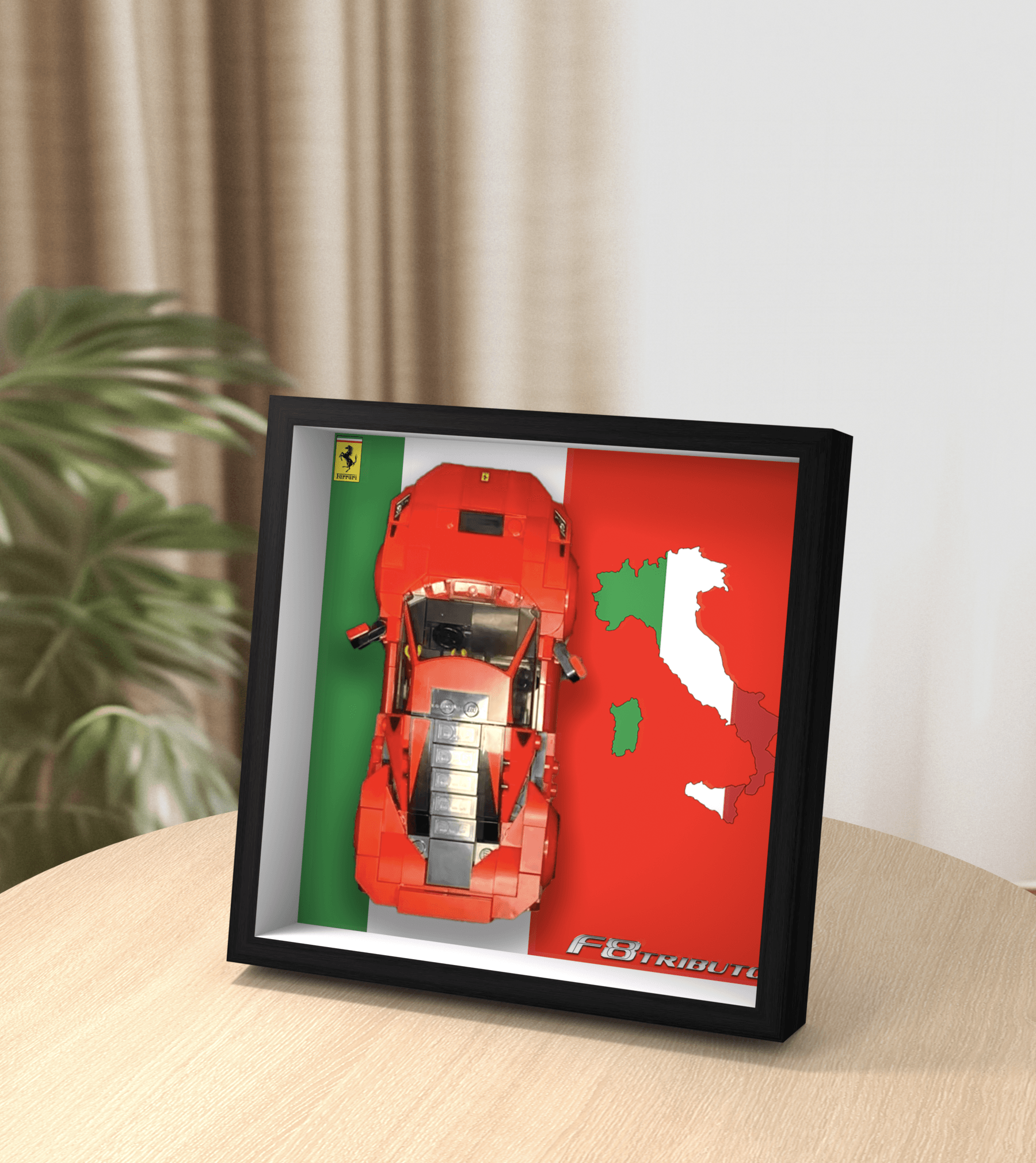 Lego Speed Champions Ferrari F8 Tributo 76895 Super Car Display Stand - Showcase Your Lego Ferrari Model Collection | Perfect for Home Office Decor, Gift for Car Enthusiasts