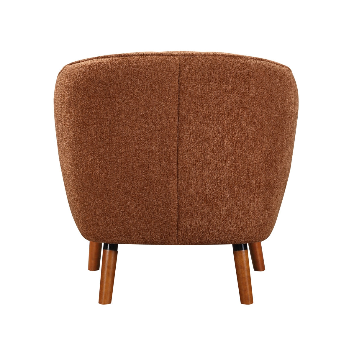 Calypso Accent Chair in Rust - Mid-Century Modern Lounge Chair for Living Room, Bedroom & Office - Comfortable Upholstered Armchair with Wooden Legs