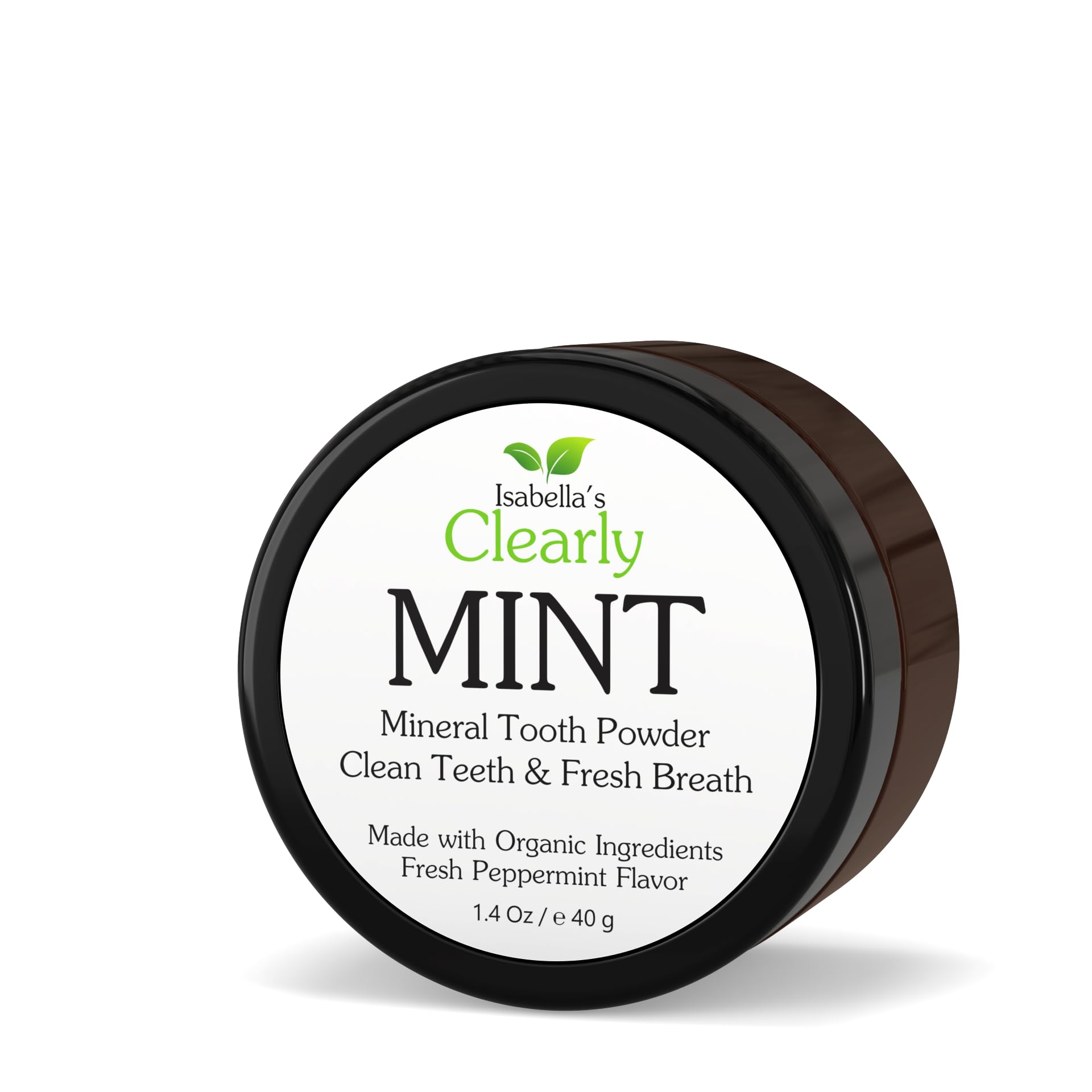 Isabella’s Clearly Remineralizing Tooth Powder - Natural Teeth Whitening Fluoride-Free Toothpaste with Xylitol, Baking Soda & Bentonite Clay for Adults & Kids - Mint Flavor for Sensitive Gums | Ideal for Daily Oral Care & Brightening Smiles