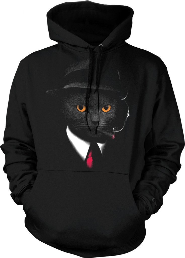 Spy Cat Hooded Sweatshirt - Cozy Undercover Cat Pullover for Men & Women | Perfect for Espionage LARP, Secret Agent Cosplay, and Stealthy Adventures