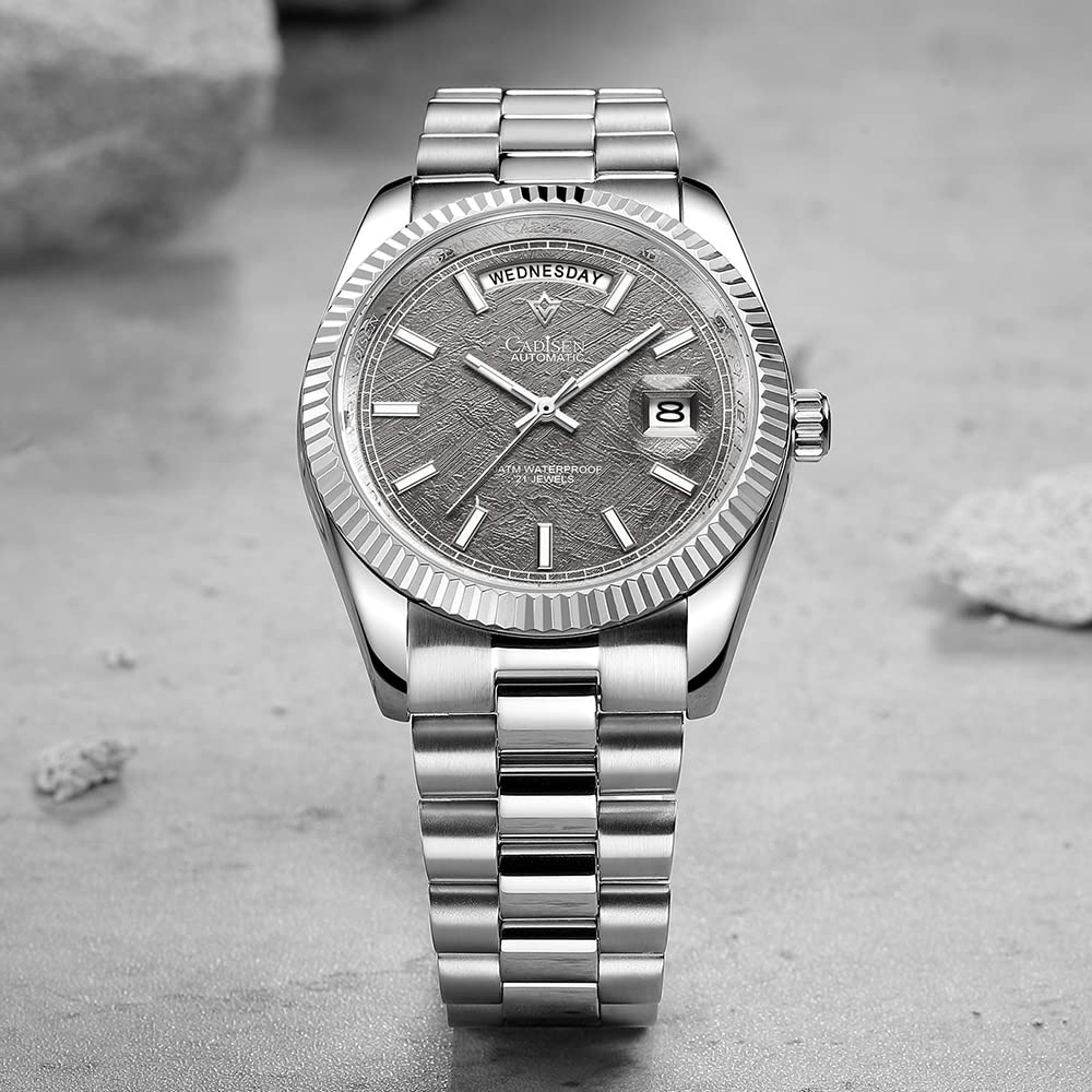 CADISEN Men's Automatic Watch - Luxury Sapphire Crystal Mechanical Wristwatch, Stainless Steel Waterproof Dress Watch for Business & Casual Wear | Perfect for Office, Dating & Formal Events