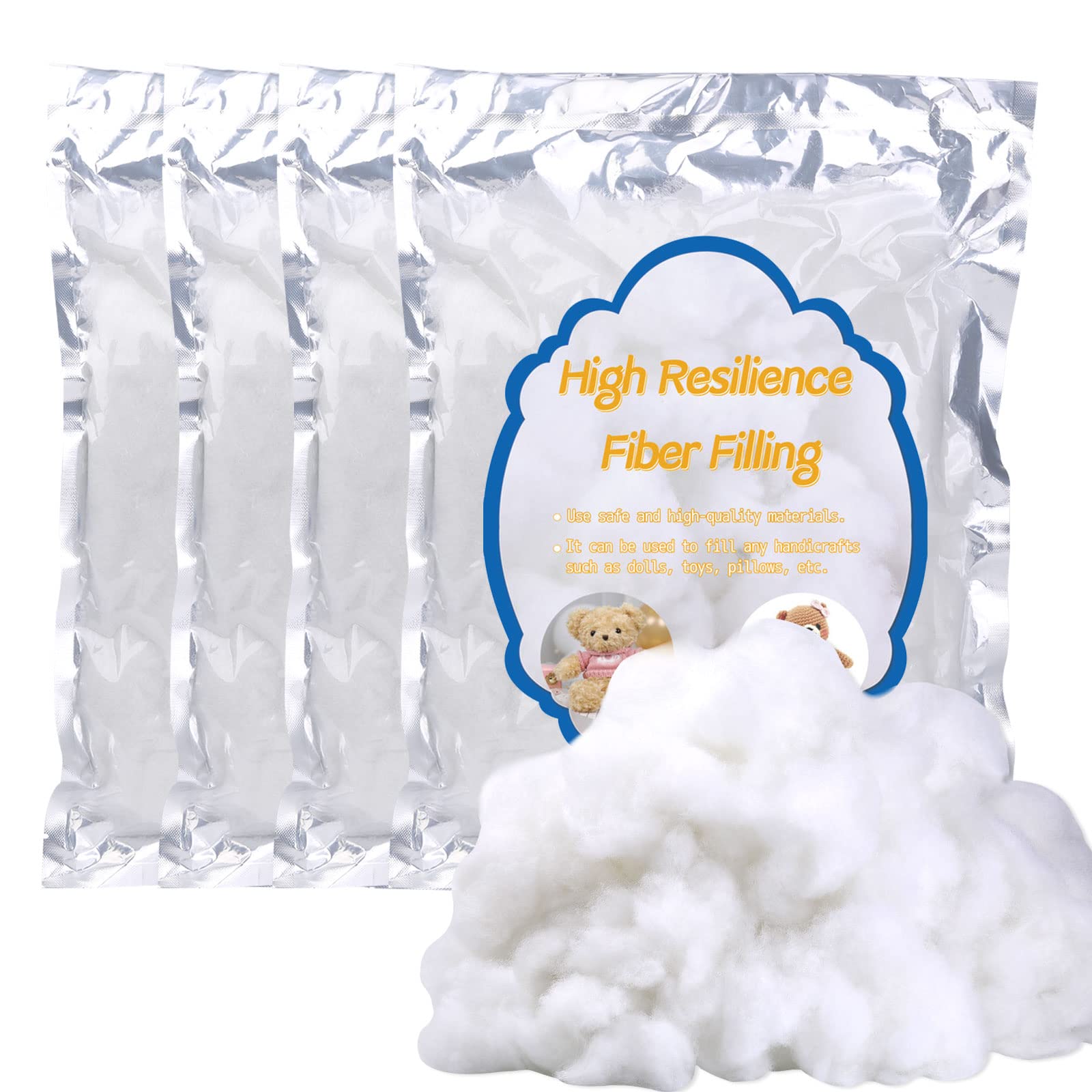 Premium 800g/28.2oz Fiber Fill Stuffing for Stuffed Animals, Pillows & DIY Crafts - High Resilience Polyester Fiber Filling for Soft Toys, Cushions, Home Decor & Sewing Projects
