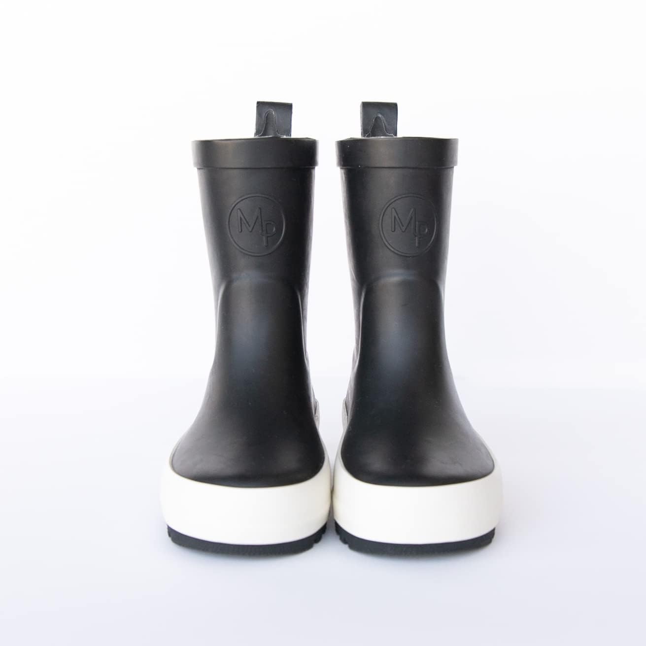 Kids Black Rubber Rain Boots Size 12 - Durable Waterproof Footwear for Outdoor Play and Puddles