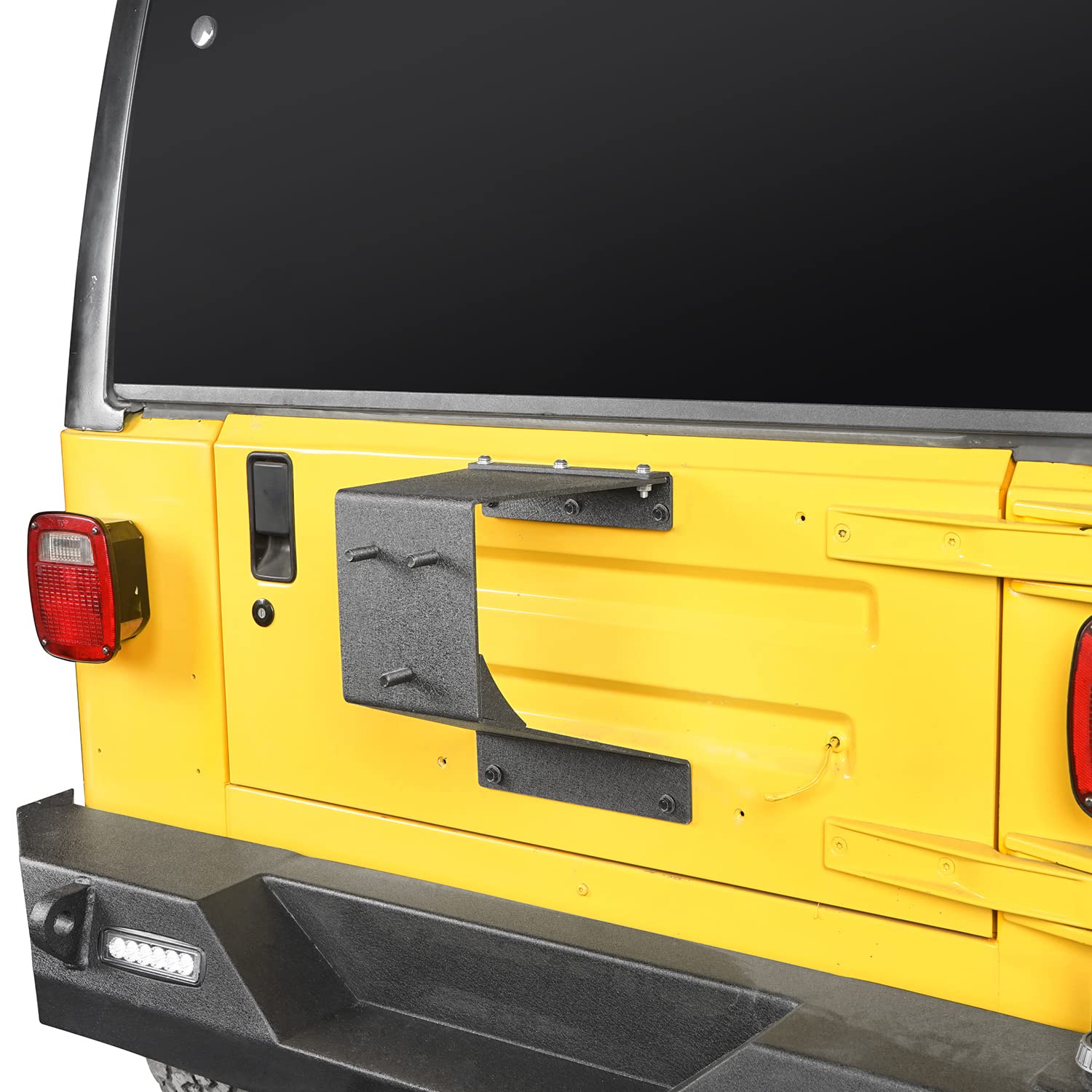 Hooke Road Heavy Duty Steel Spare Tire Carrier Mount for Jeep Wrangler YJ TJ LJ (1987-2006) - Off-Road Adventure & Trail Riding Accessory