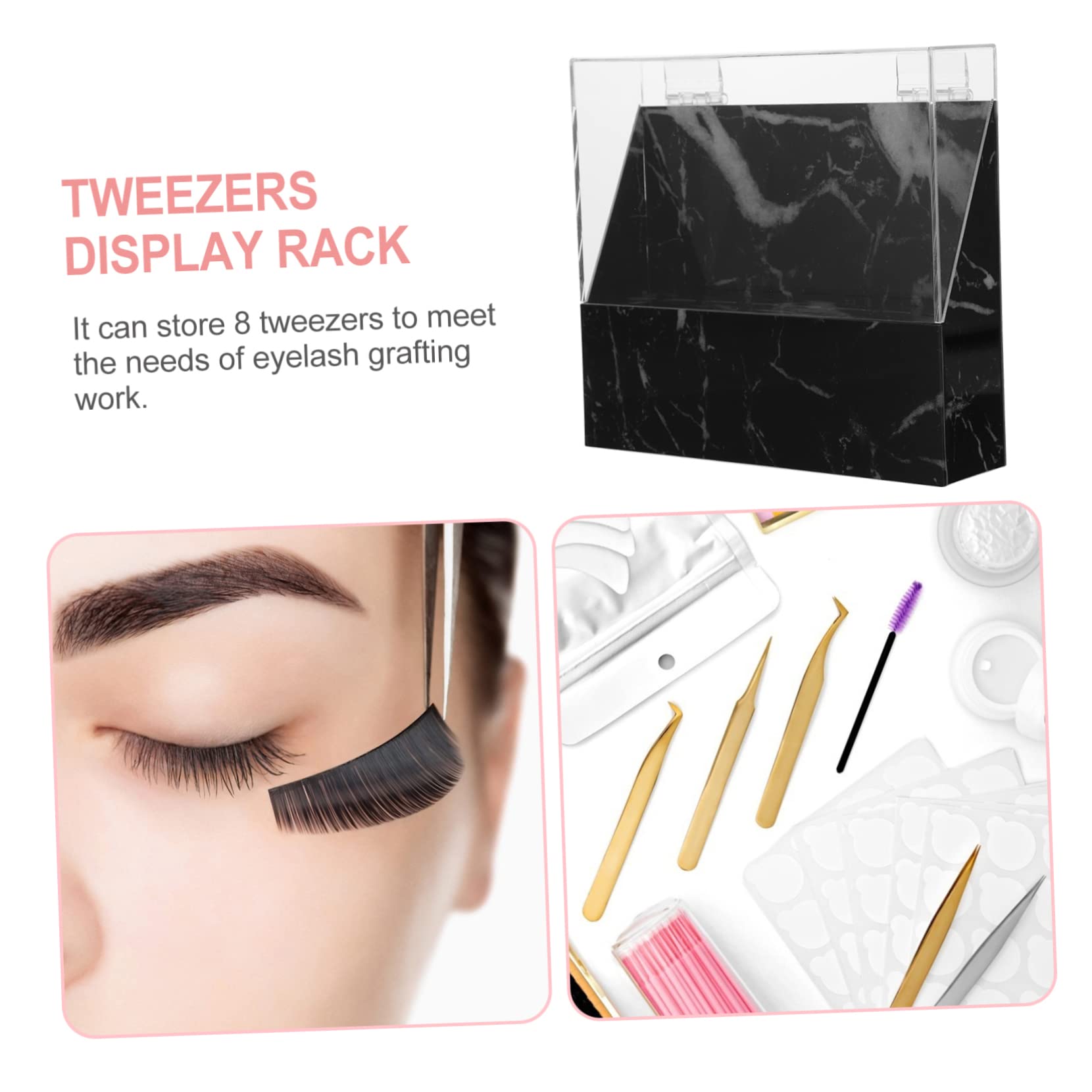 Angoily Tweezers Holder & Storage Box - Clamshell Eyelash Extension Organizer for Salon, Spa & Home Beauty Use