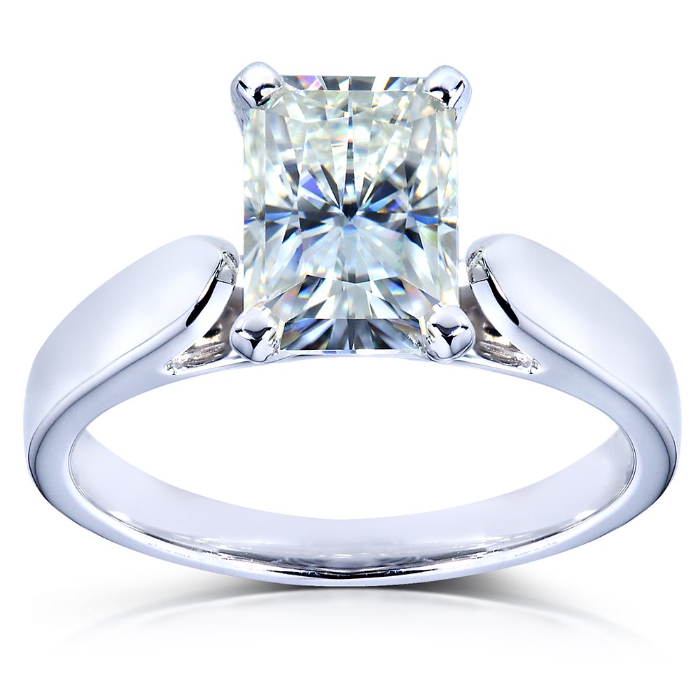 1 1/5 CTW Radiant Cut Moissanite Solitaire Engagement Ring in 14K White Gold - Perfect for Proposals, Weddings & Anniversary Gifts