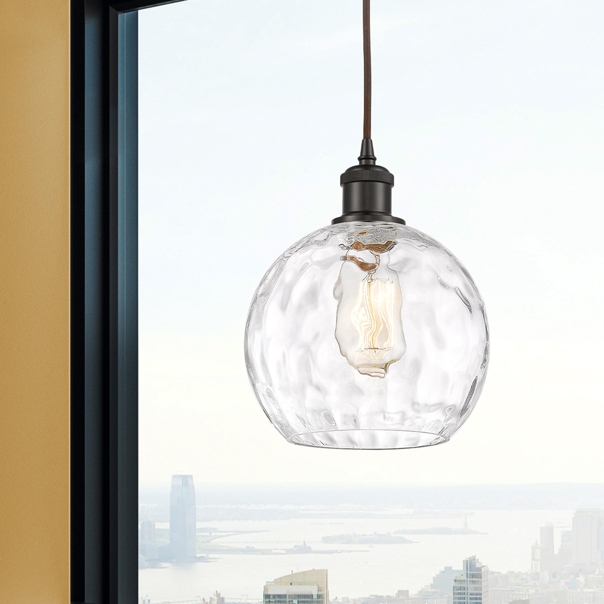 Innovations Lighting Athens Water Glass Mini Pendant Light - 1-Light Industrial Style Pendant Fixture (10