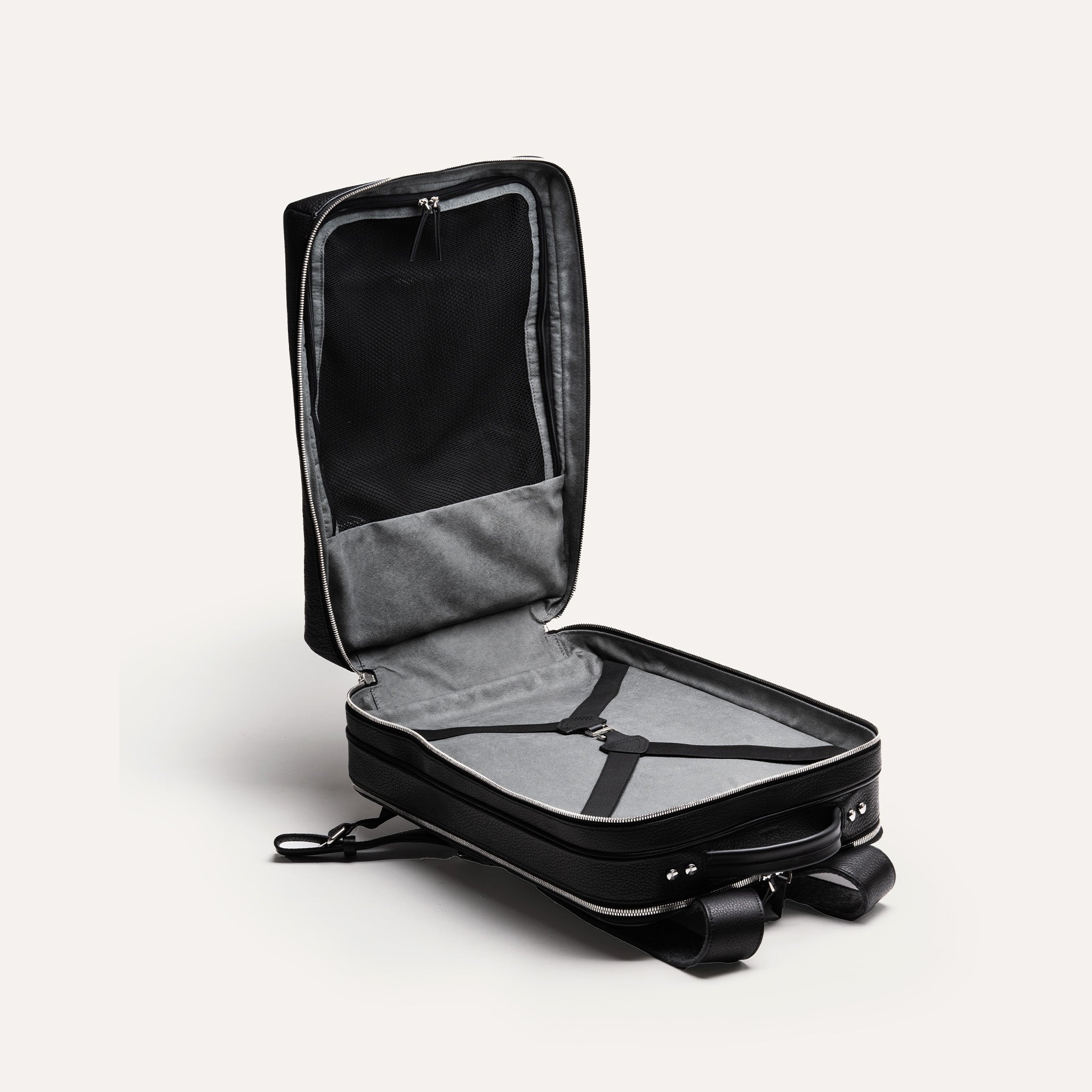 GASPARD Black Grain Leather Handbag - Stylish & Durable Women's Purse for Work, Travel & Everyday Use