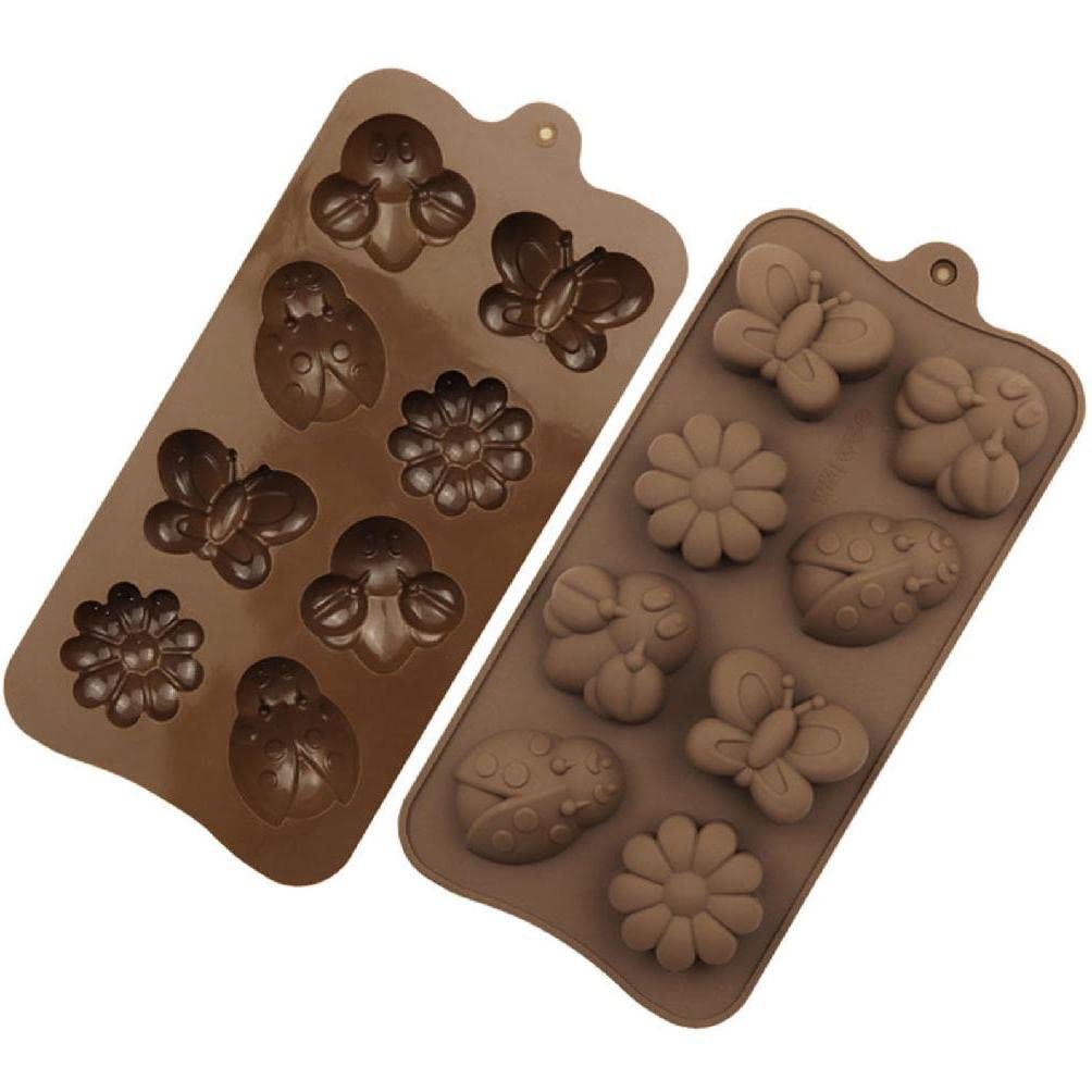 Set of 2 Insect-Shaped Chocolate Molds for Cake Decorating - Fondant, Mousse & Biscuit Baking Accessories | Perfect for Birthday Parties, Halloween Treats & Creative Desserts