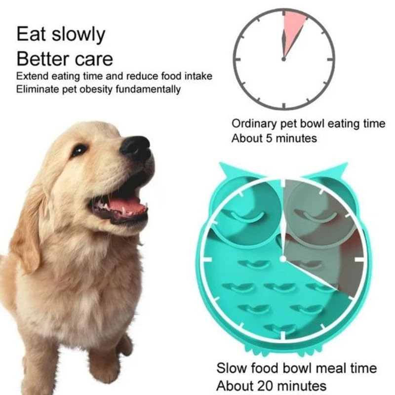 PSK PET MART Slow Feeder Bowl for Cats & Dogs - Interactive Puzzle Feeder Toy to Prevent Choking, Stop Fast Eating - Non-Slip Silicone Pet Dish for Puppy & Kitten - Perfect for Mealtime Fun & Mental Stimulation