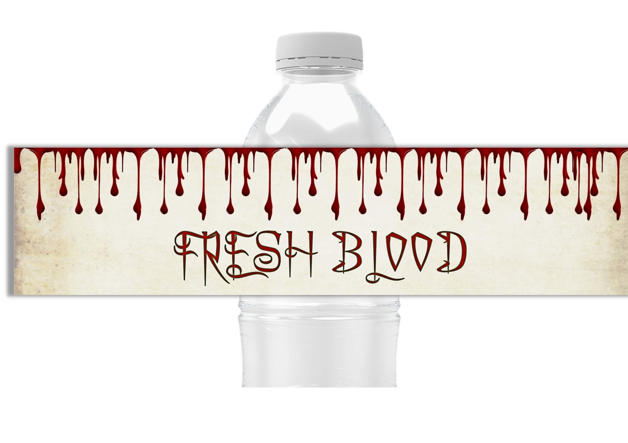 Halloween Water Bottle Labels - Personalized, Waterproof, Peel & Stick Wrappers - Pack of 25 with 5 Assorted Designs - Perfect for Halloween Parties, Trick or Treating, and School Events