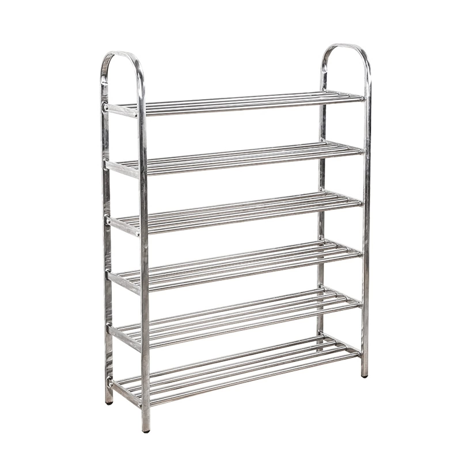 Premium Stainless Steel Shoe Rack Organizer - 5-Tier Metal Shoe Shelf for Bedroom, Living Room & Hallway Storage | Space-Saving Shoe Organizer with Kitchen Utensil Holder | Perfect for Small Spaces & Closet Organization