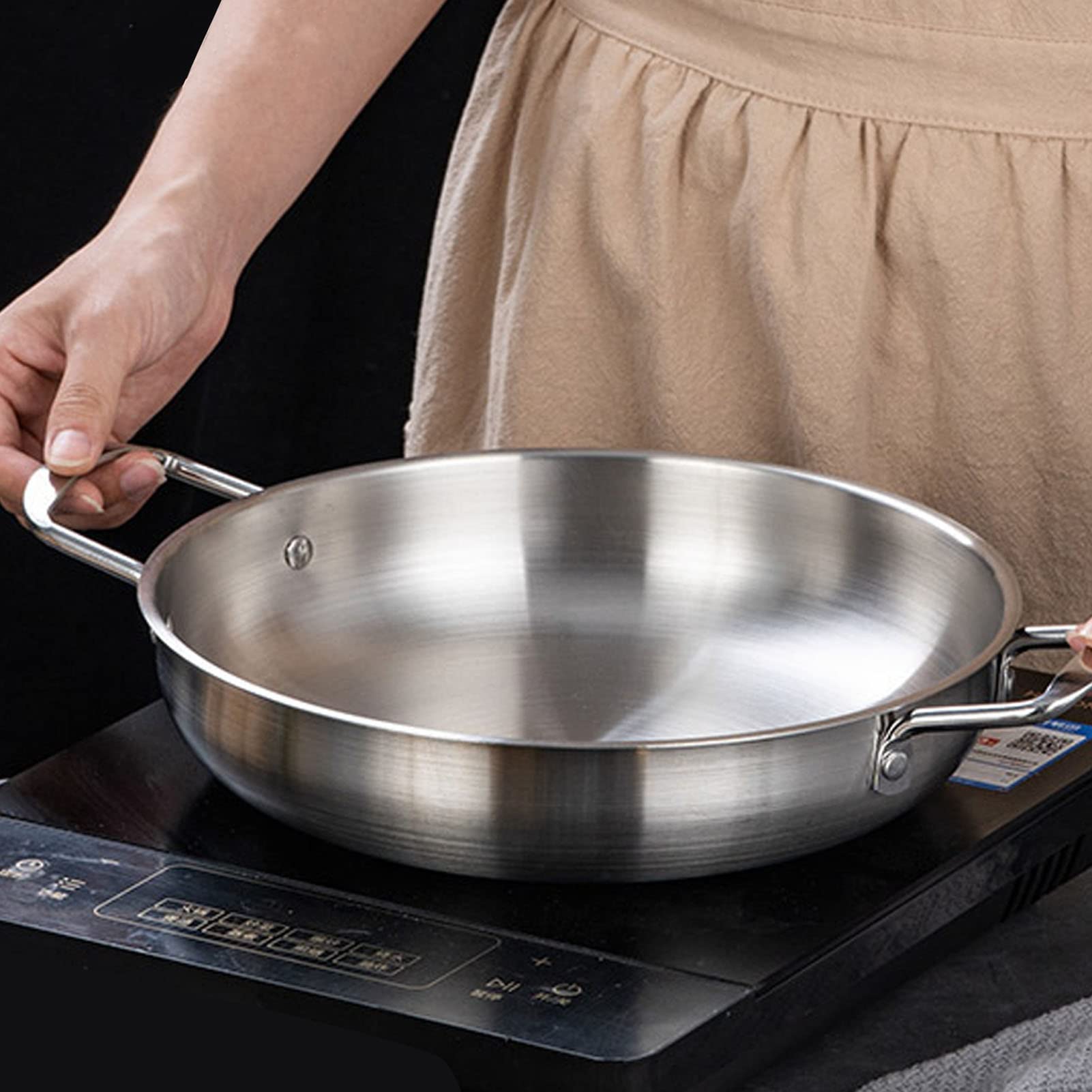 Buachois 26cm Stainless Steel Ramen Pot - Korean Style Even Heat Noodle Cooking Pot for Soup, Seafood & Instant Ramen | Perfect for Home Cooking, Camping & Dorm Use