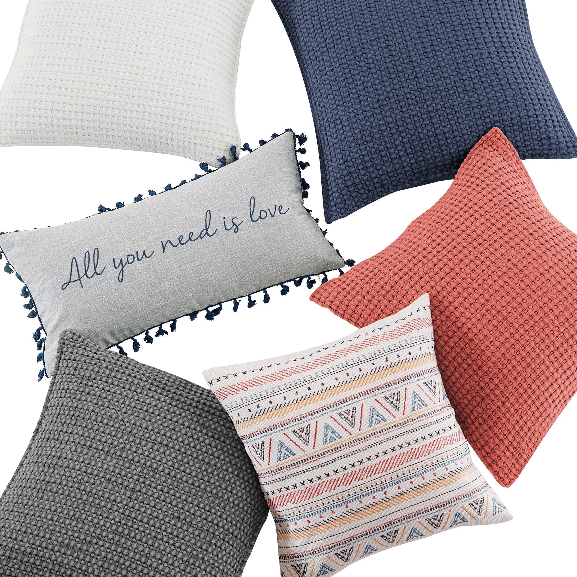 Mills Waffle Square Pillow - Soft & Stylish Decorative Throw Pillow for Couch, Bed, Sofa - Perfect for Living Room, Bedroom & Home Decor
