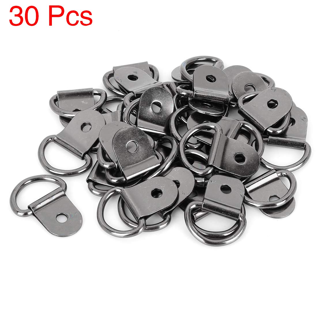 X AUTOHAUX 30pcs Titanium Tone D-Shaped Tie Down Anchors - Heavy Duty Lashing Rings for Car, Truck, Trailer, RV & Boat Cargo Securing - Perfect for Transporting Equipment, Furniture & Outdoor Gear