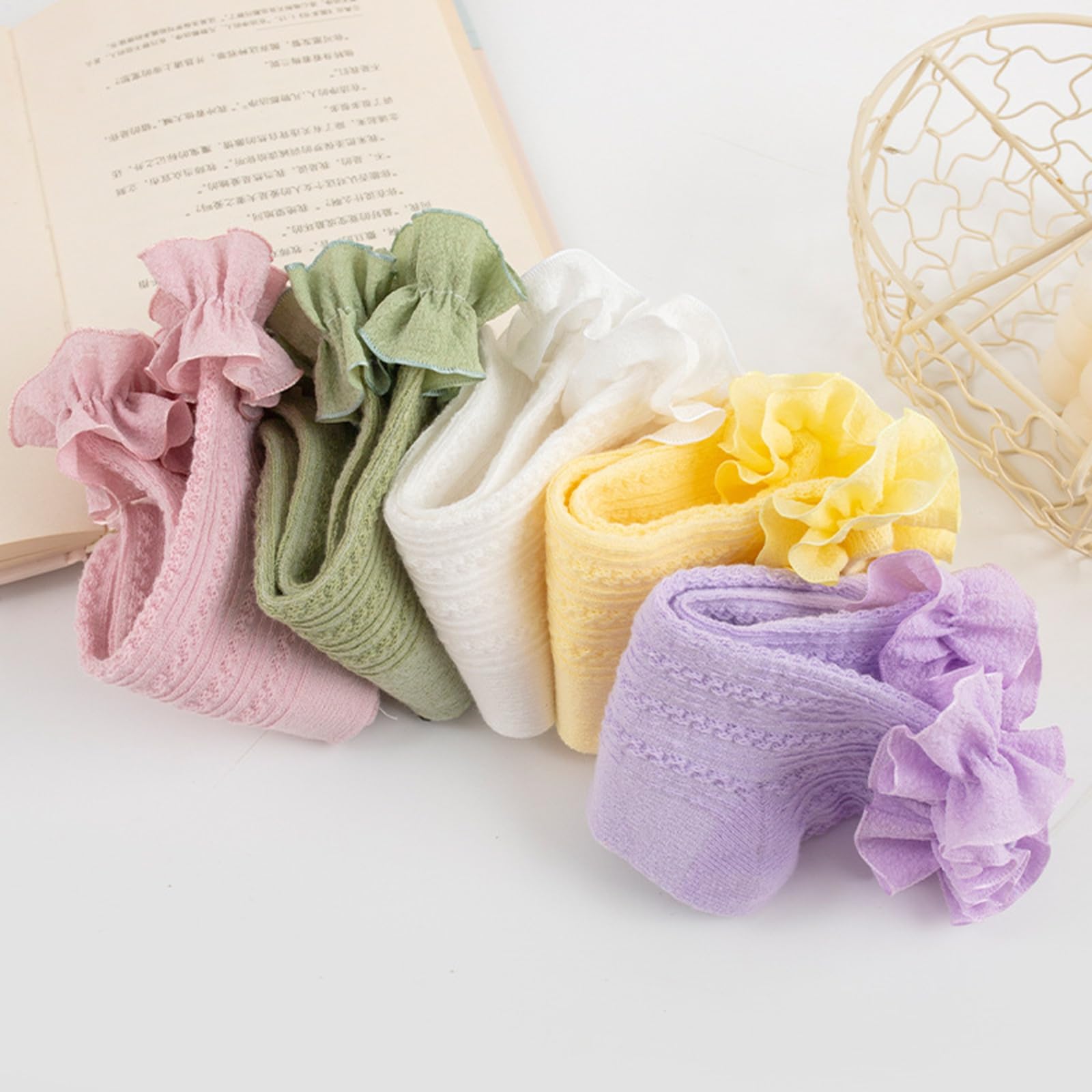 Toddler Girls Ruffle Socks - Newborn Baby Cotton Lace Frilly Ankle Socks | Cute Princess Style Dress Socks (1 Pack) | Perfect for Parties, Photoshoots & Special Occasions
