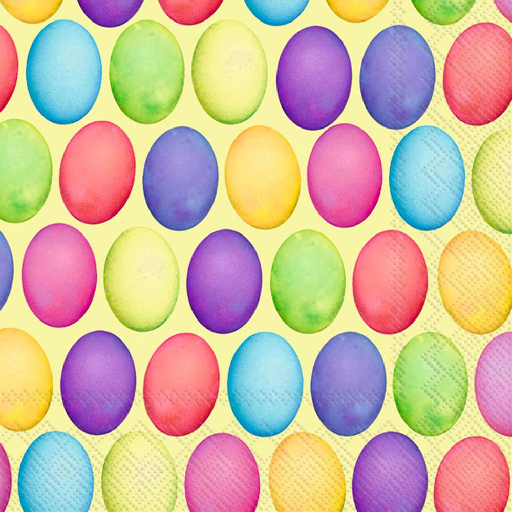 Boston International 3-Ply Cocktail Napkins - Premium Paper Napkins for Parties (20 Count, Easter Egg Design) - Perfect for Cocktail Parties, Easter Celebrations & Home Entertaining