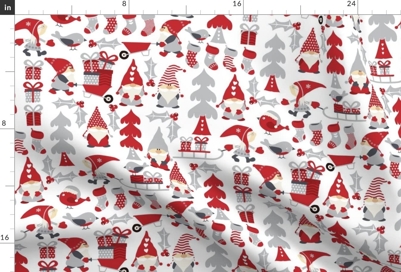 Gnomes Christmas Elves Printed Minky Fabric Fat Quarter - Soft Plush Fabric for Sewing Baby Blankets, Quilt Backing & Holiday Crafts - Perfect for DIY Christmas Decorations & Cozy Winter Projects