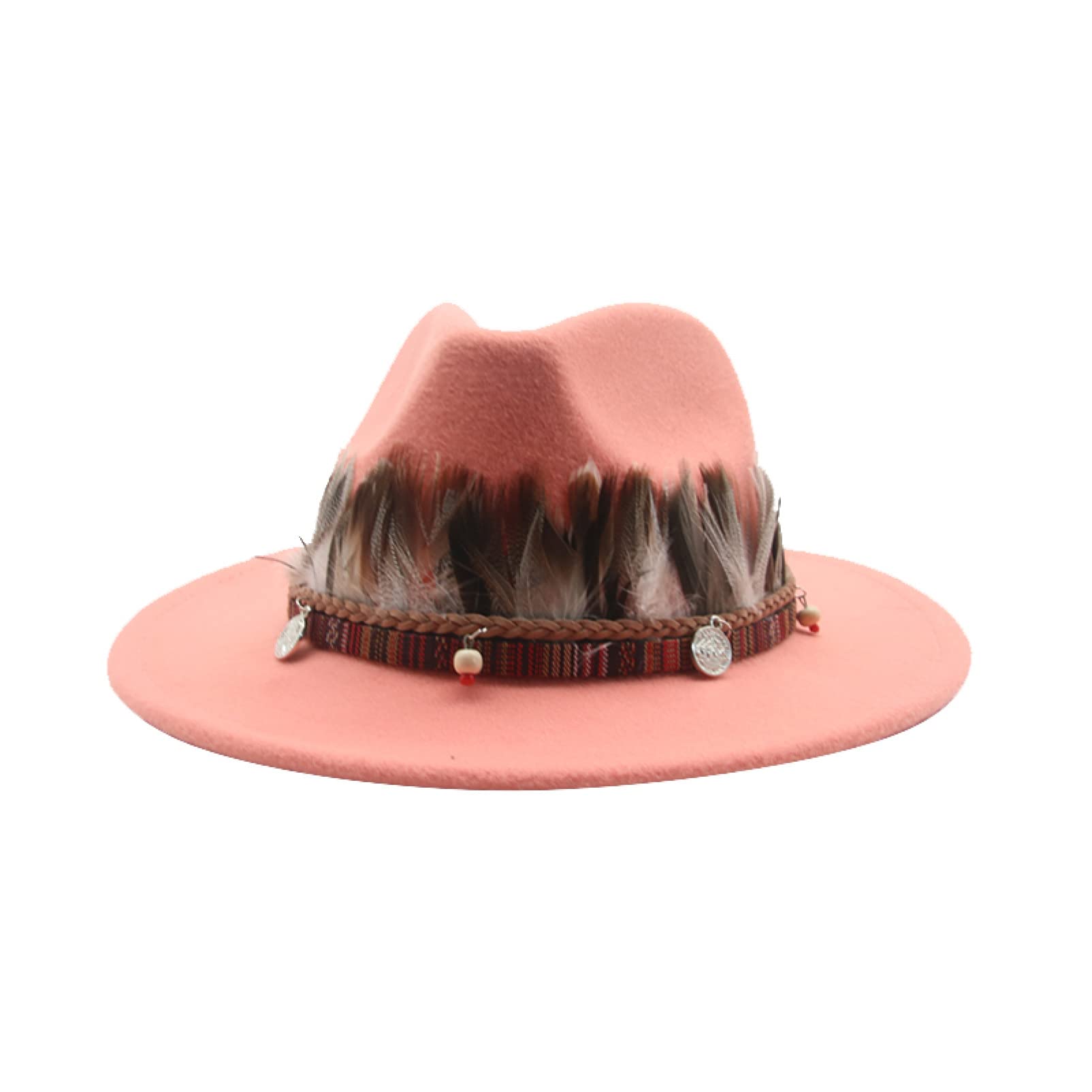 Stylish Fedora Hats for Women - Solid Band Feather Felted Western Cowboy Hat for Casual Wear, Outdoor Activities & Jazz Events | Perfect for Music Festivals, Travel & Fashion Outfits