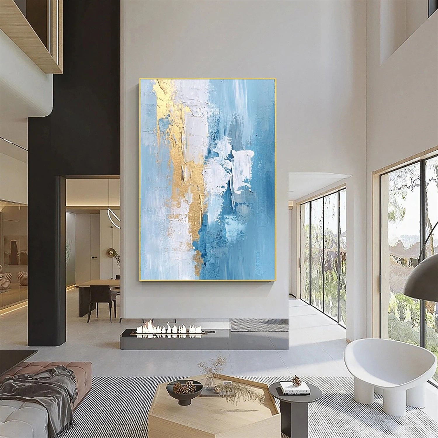 Abstract Painting #AB 458 - Modern Canvas Wall Art for Living Room, Bedroom & Office Decor | Handmade Contemporary Artwork