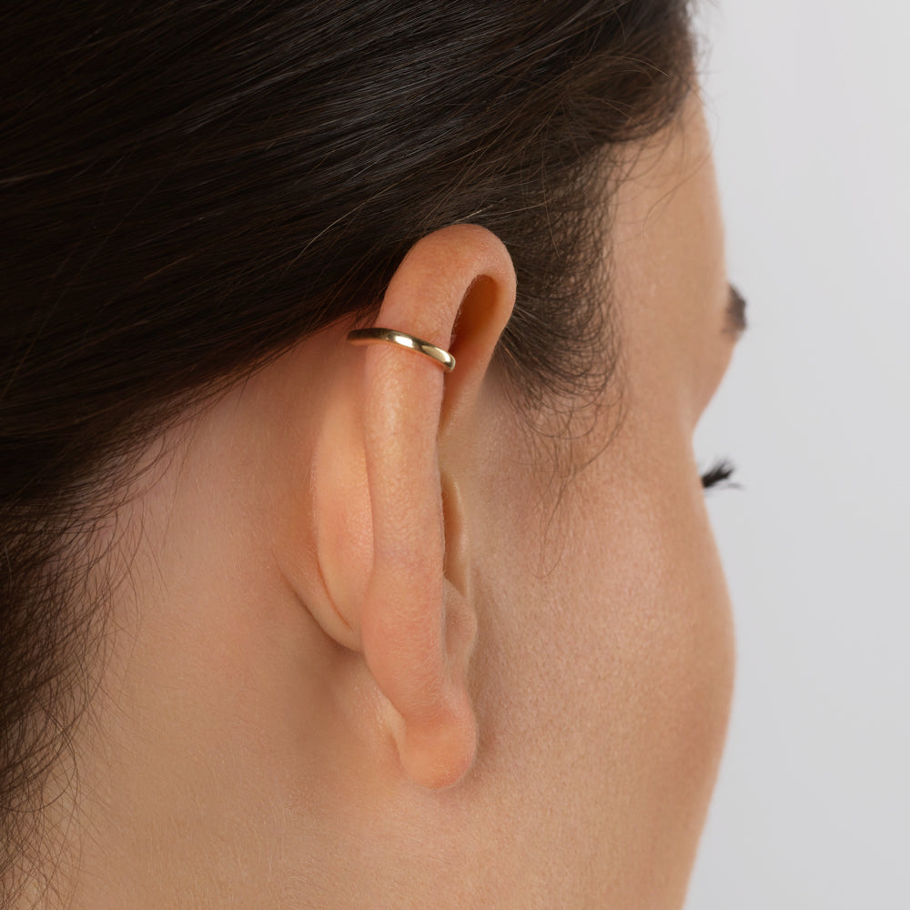 10k Gold Plain Bar Single Ear Cuff - Minimalist Ear Cuff Jewelry for Women - Perfect for Everyday Wear, Parties & Special Occasions