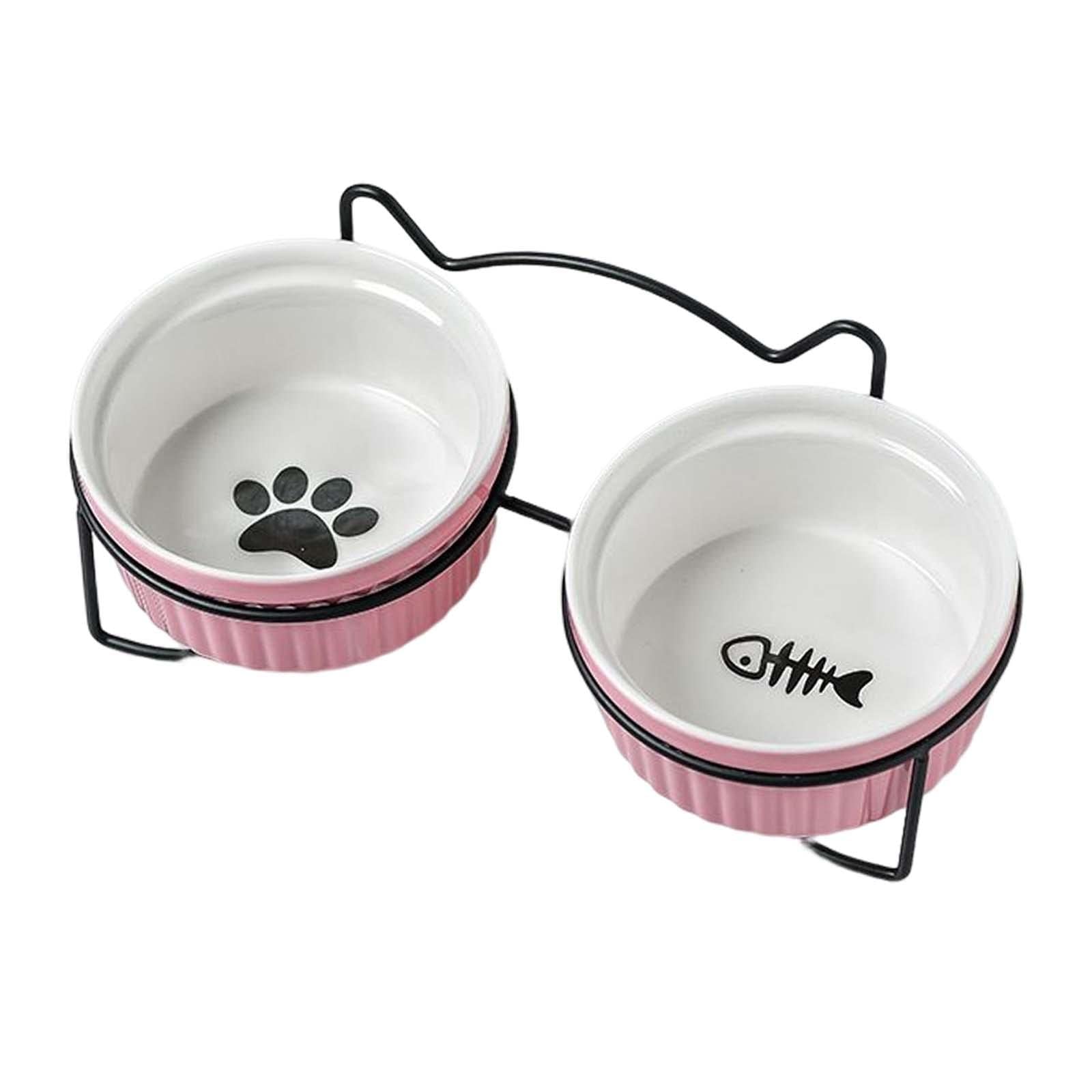 SECRET DESIRE Elevated Cat Food Bowl - Raised Pet Feeder for Cats & Small/Medium Dogs - Ergonomic Design for Better Digestion - Perfect for Kitchen, Living Room or Pet Feeding Station (Black)