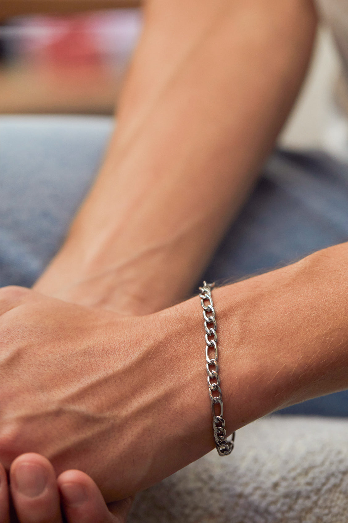 Stylish Men's Figaro Chain Bracelet - 14K Gold Plated Stainless Steel Link Bracelet for Casual & Formal Wear - Perfect Gift for Men, Dad, Husband - Ideal for Parties, Dates, and Everyday Fashion
