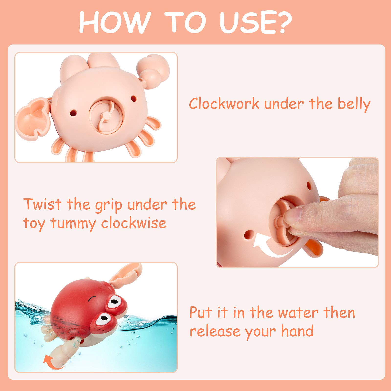Glovios 4-Piece Baby Bath Toys Set - Cute Animal Shaped Floating Toys for Infants & Toddlers - Fun Bathtime Learning Play for Sensory Development & Water Play