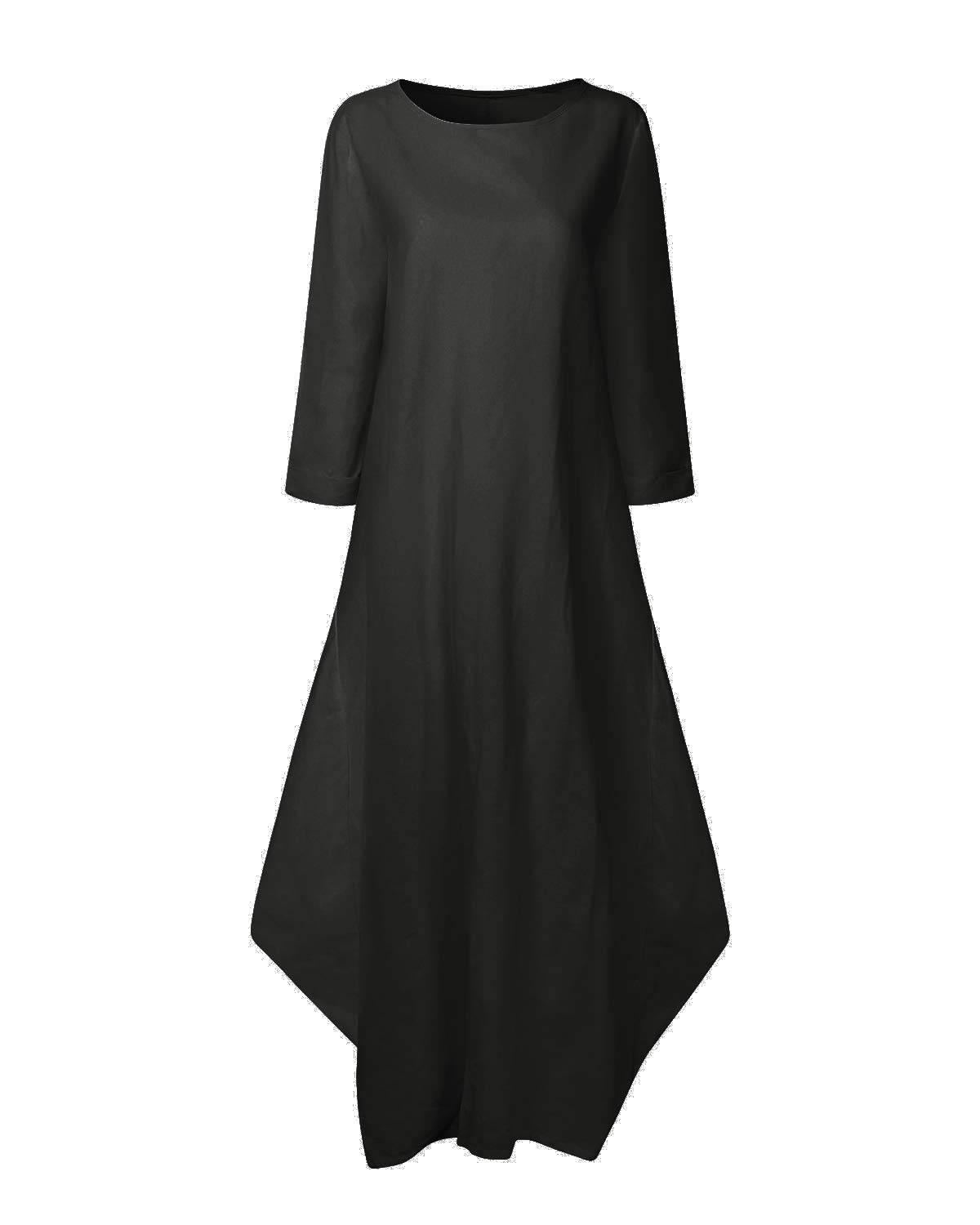 Jacansi Women's Cotton Linen Maxi Dress with Pockets - Oversized Loose Kaftan Dress for Beach, Vacation & Summer Outfits