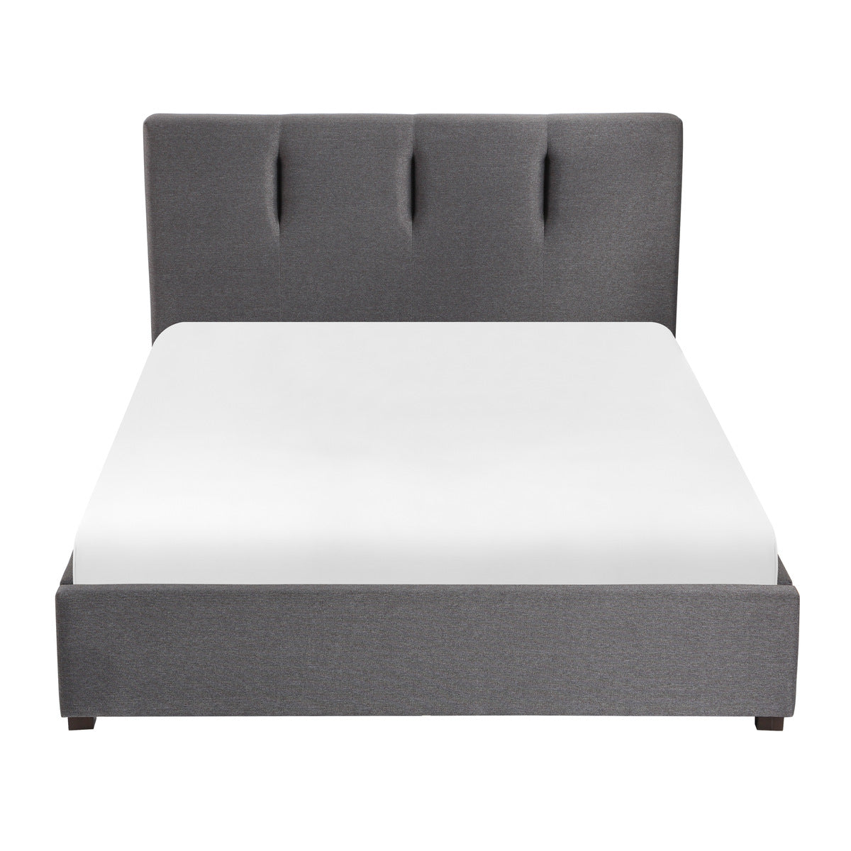 Graphite Full Platform Bed with Storage Footboard - Modern Bed Frame with Underbed Storage - Perfect for Small Bedrooms & Guest Rooms