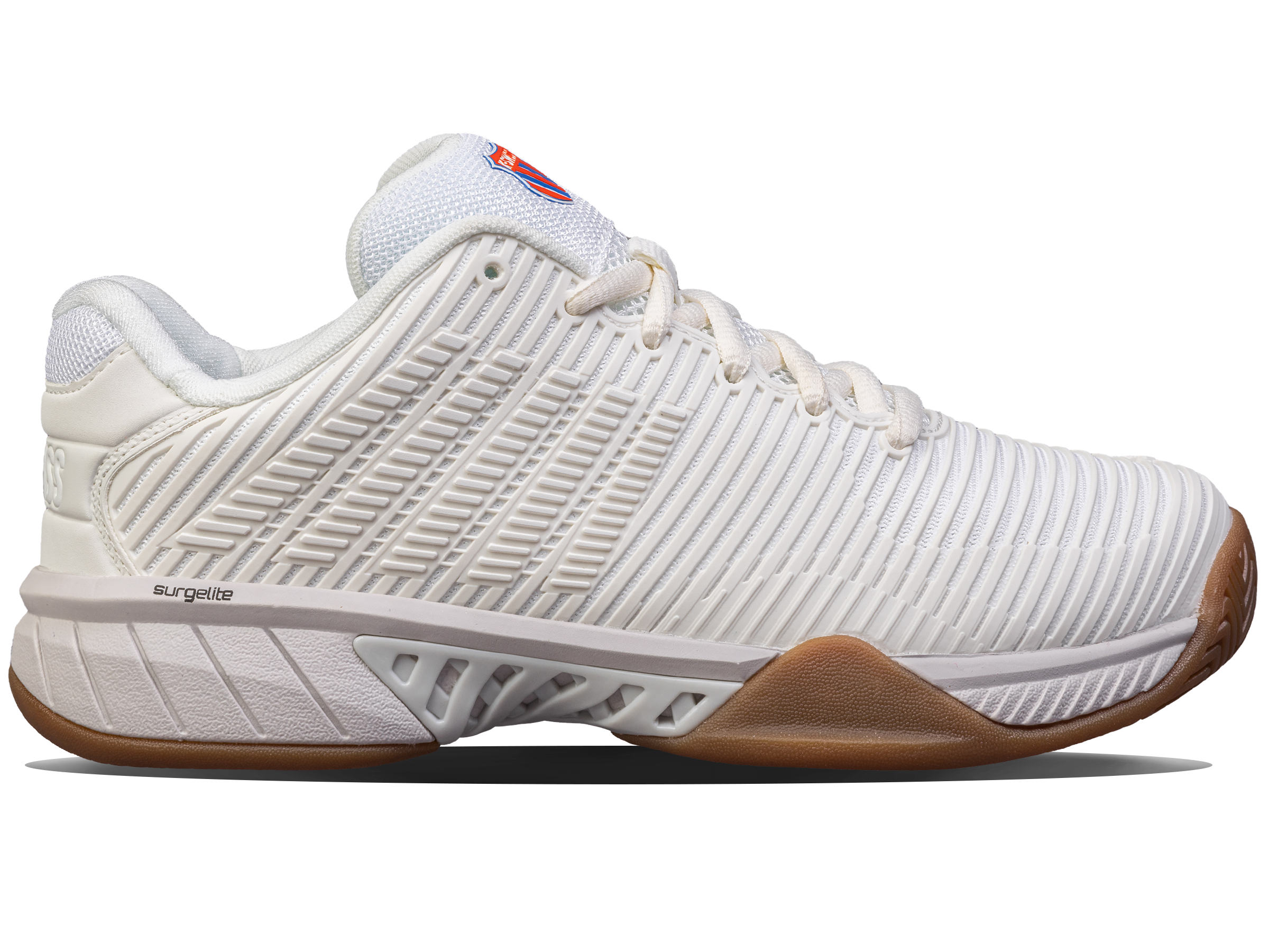 Hypercourt Express 2 Indoor Tennis Shoes for Men - 94397 954 M | Bright White/Gum | Lightweight & Durable for Competitive Play & Training