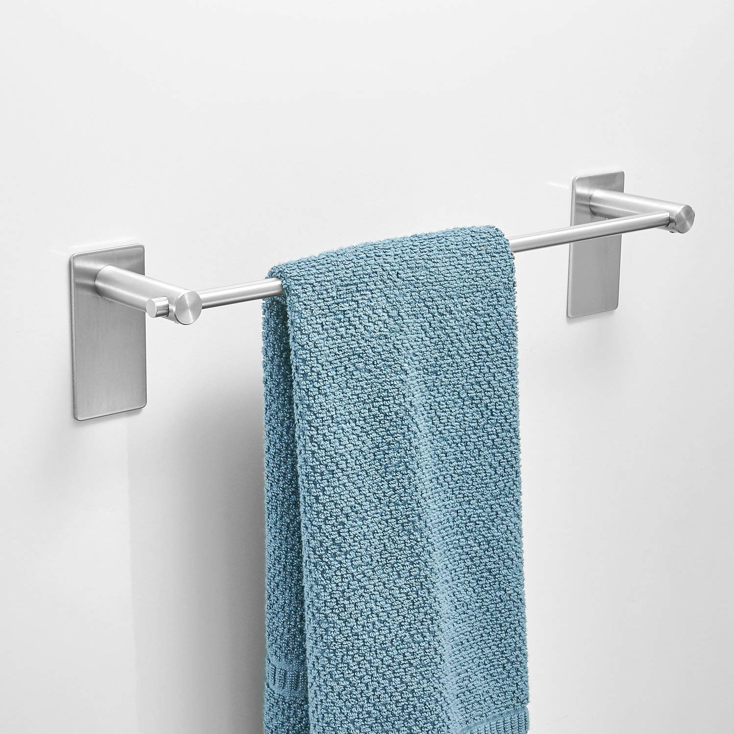 **Beelee SUS 304 Stainless Steel Brushed Nickel 4-Piece Bathroom Accessory Set - Rustproof Towel Bar, Coat Hook, Toilet Paper Holder & Towel Ring - No Drilling Self-Adhesive Wall Mount for Easy Installation - Perfect for Modern Bathrooms, Apartments & Rentals**