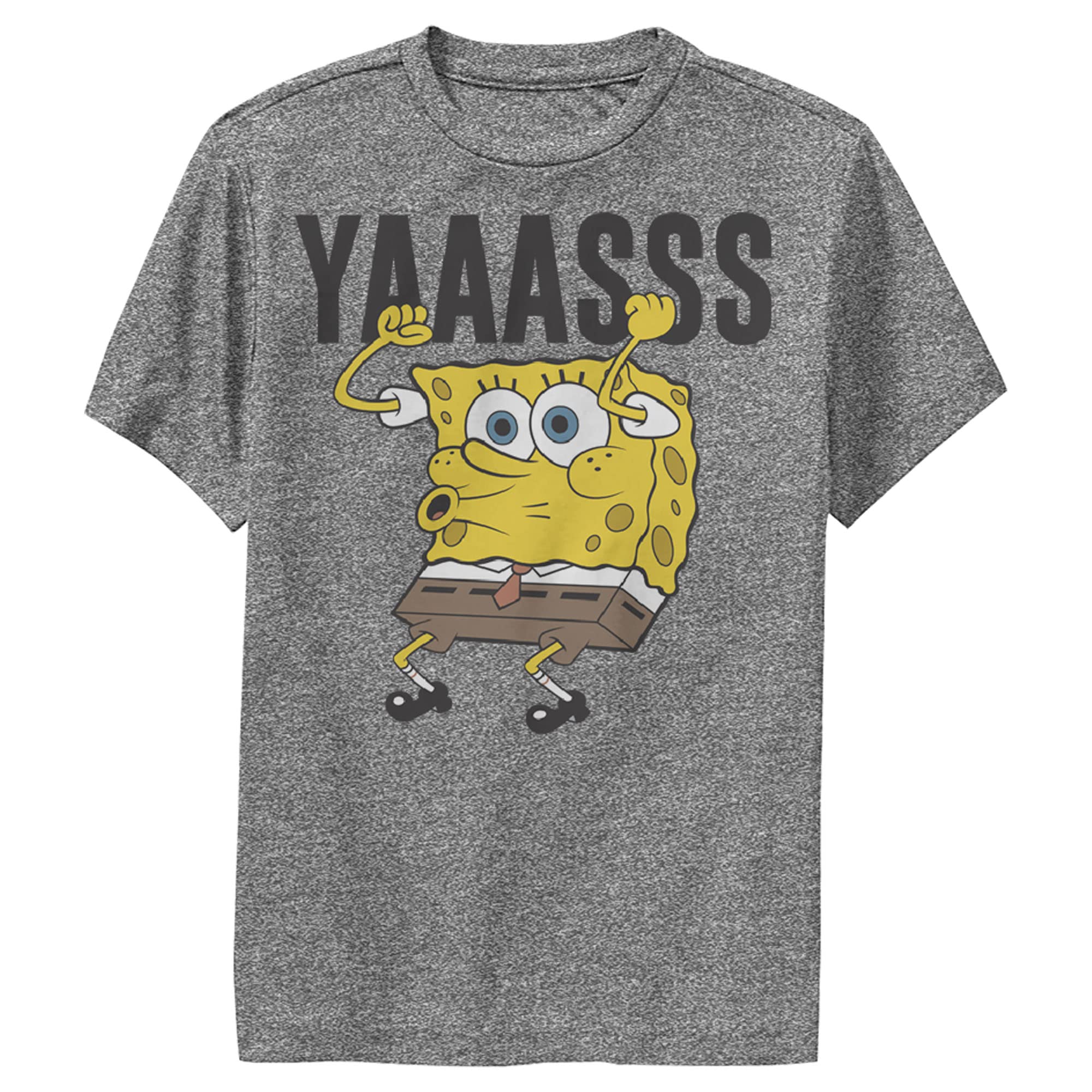 Spongebob Squarepants Kids' Yas Graphic T-Shirt - Cartoon Character Tee for Boys & Girls - Perfect for Birthday Parties, School, and Casual Wear