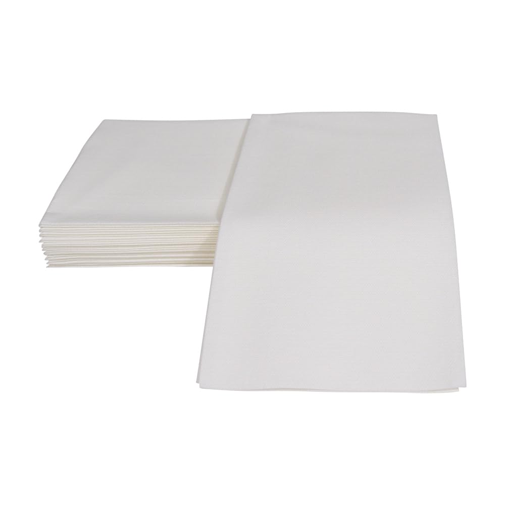 Premium White Caspari Linen Guest Towels - 12 Pack (100GG) | Elegant Paper Napkins for Weddings, Dinner Parties & Upscale Events