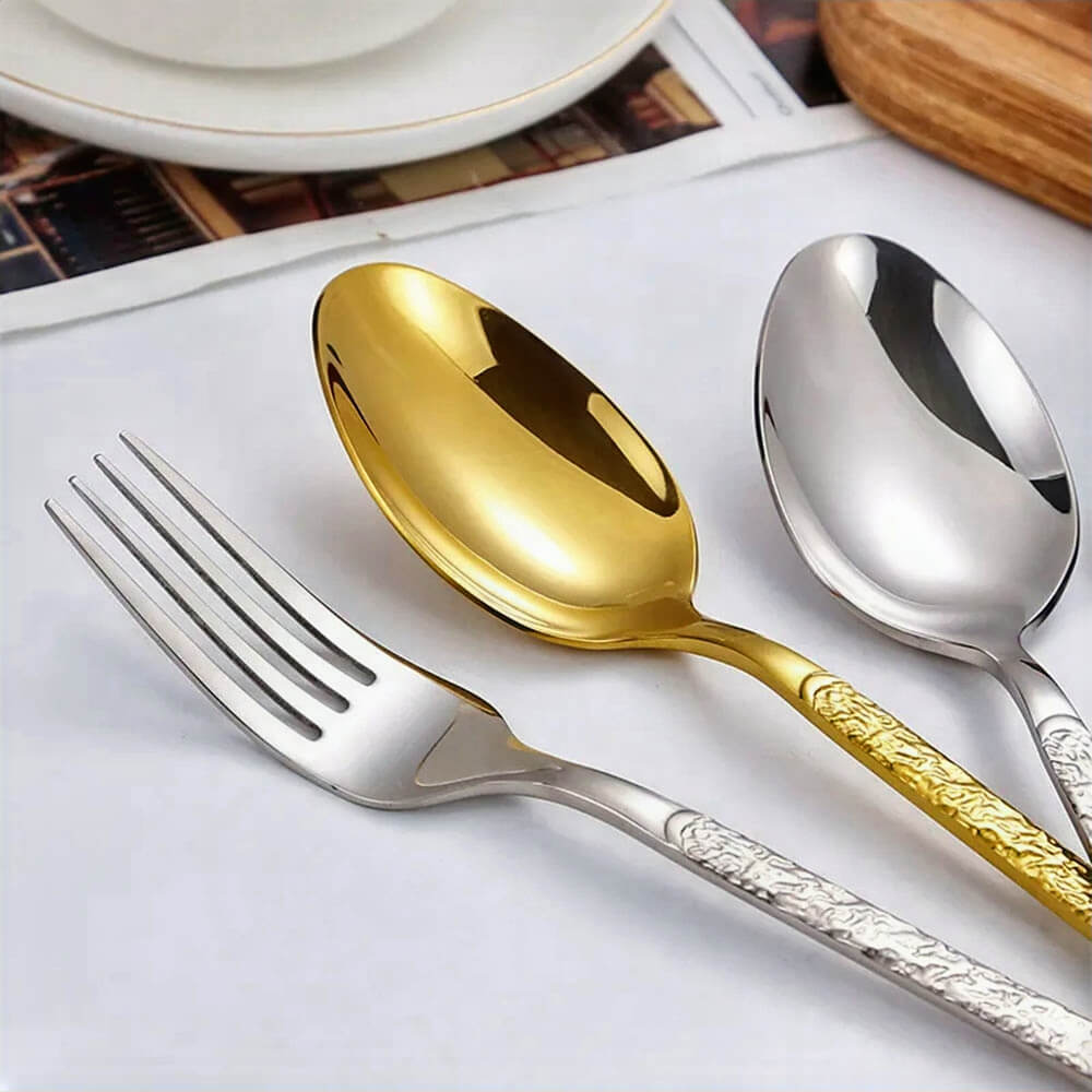 Premium Glacier 30-Piece Stainless Steel Flatware Set - Modern Silverware for Dining, Kitchen & Entertaining - Dishwasher Safe Cutlery Set for Everyday Use & Special Occasions