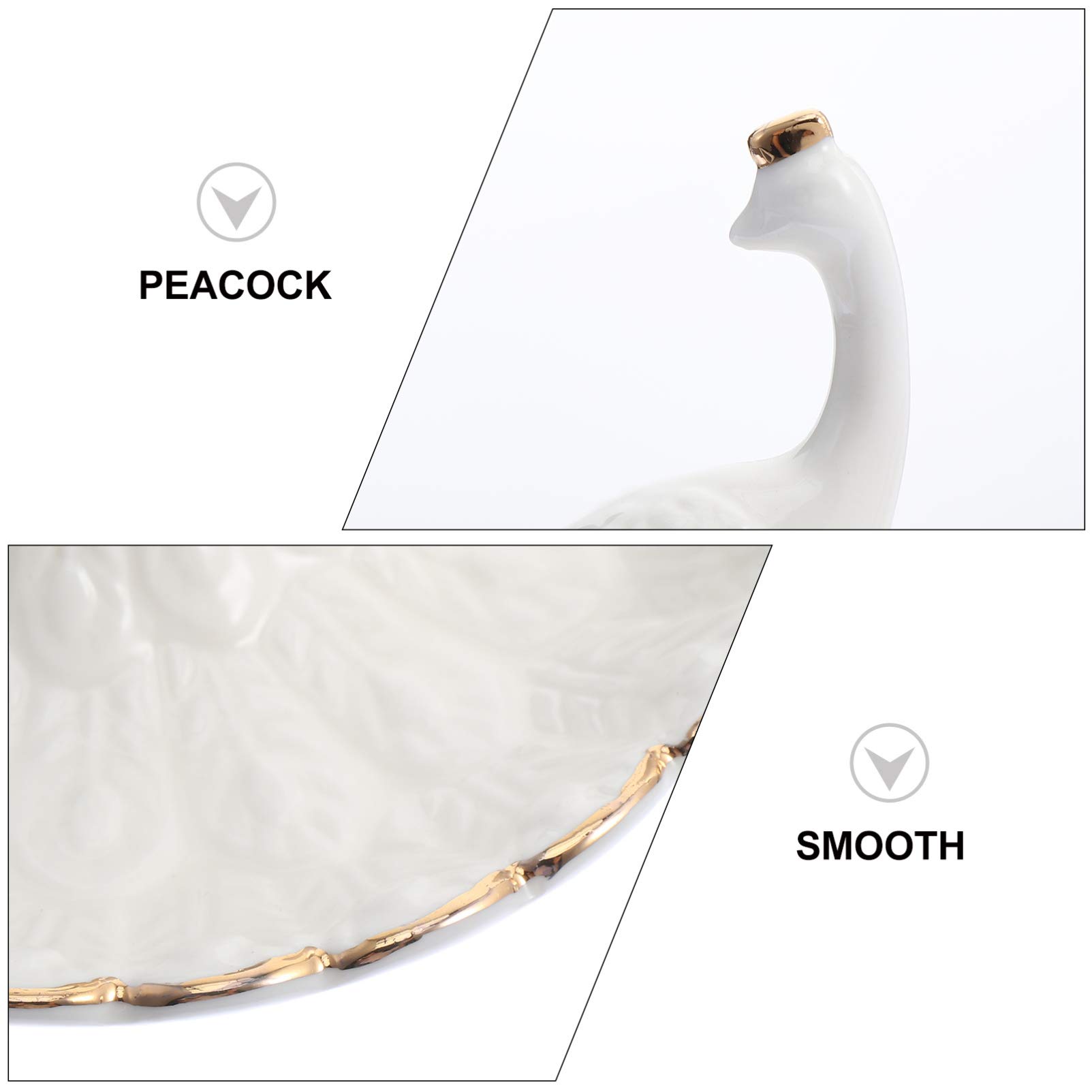 Peacock Jewelry Tray - Elegant Ring, Earring, Bracelet & Necklace Storage Dish | Stylish Jewelry Organizer Plate for Vanity, Dresser & Travel | Jewelry Container & Decorative Trinket Tray for Home Decor