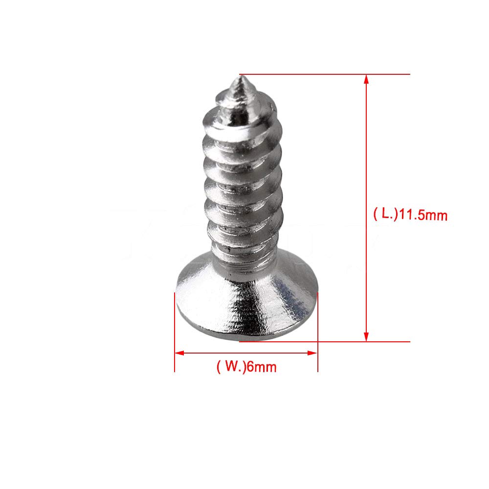 50-Pack Chrome Electric Guitar Pickguard & Backplate Mounting Screws - Replacement Screws for ST, TL, LP, SG Guitar Bass Cover Plates - Perfect for Guitar Repair & Maintenance
