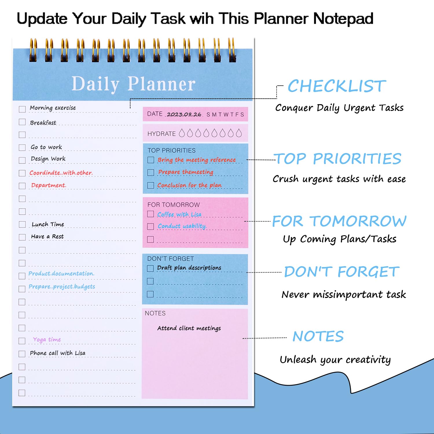 Premium Do List Notepad - 52 Sheets Undated Planner, 5.2