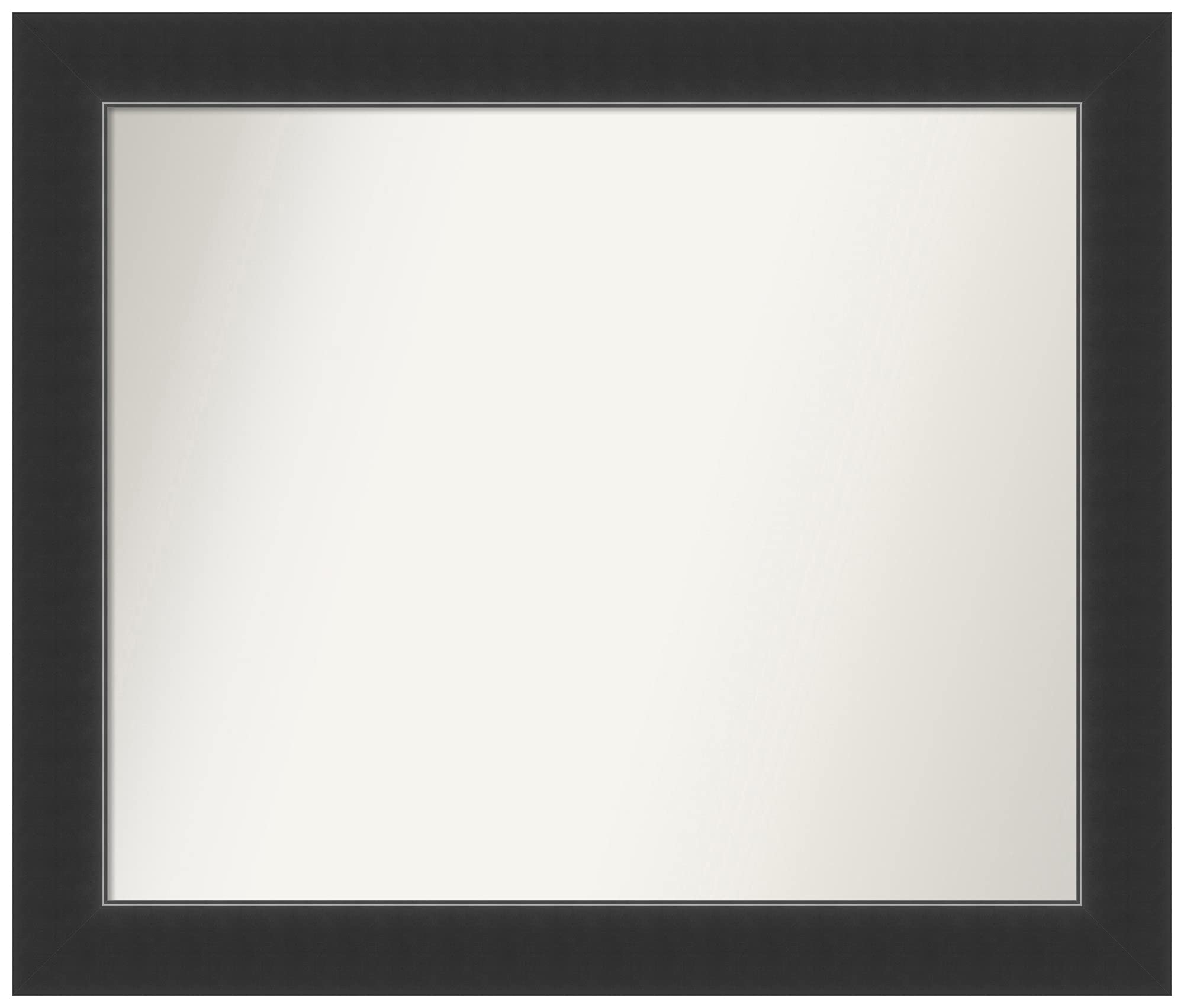 Amanti Art Non-Beveled Custom Wall Mirror 28x33 Inches - Corvino Black Frame - Bathroom, Living Room, Bedroom Decor - Various Sizes Available - Elegant Home Wall Mirror for Modern Interiors