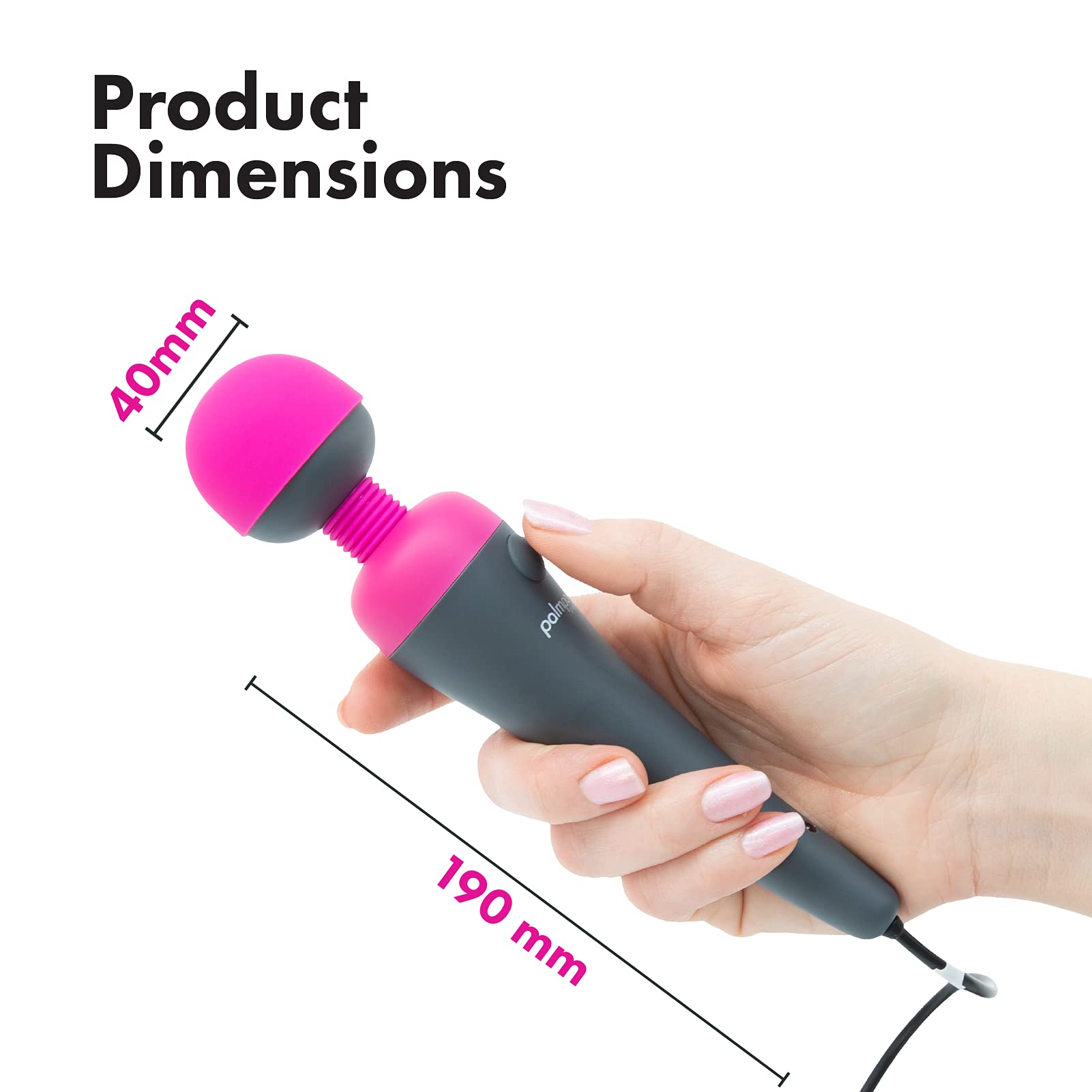 PalmPower Plug & Play Vibrator - Pink, One Size - Personal Massager for Relaxation & Intimate Pleasure at Home or Travel