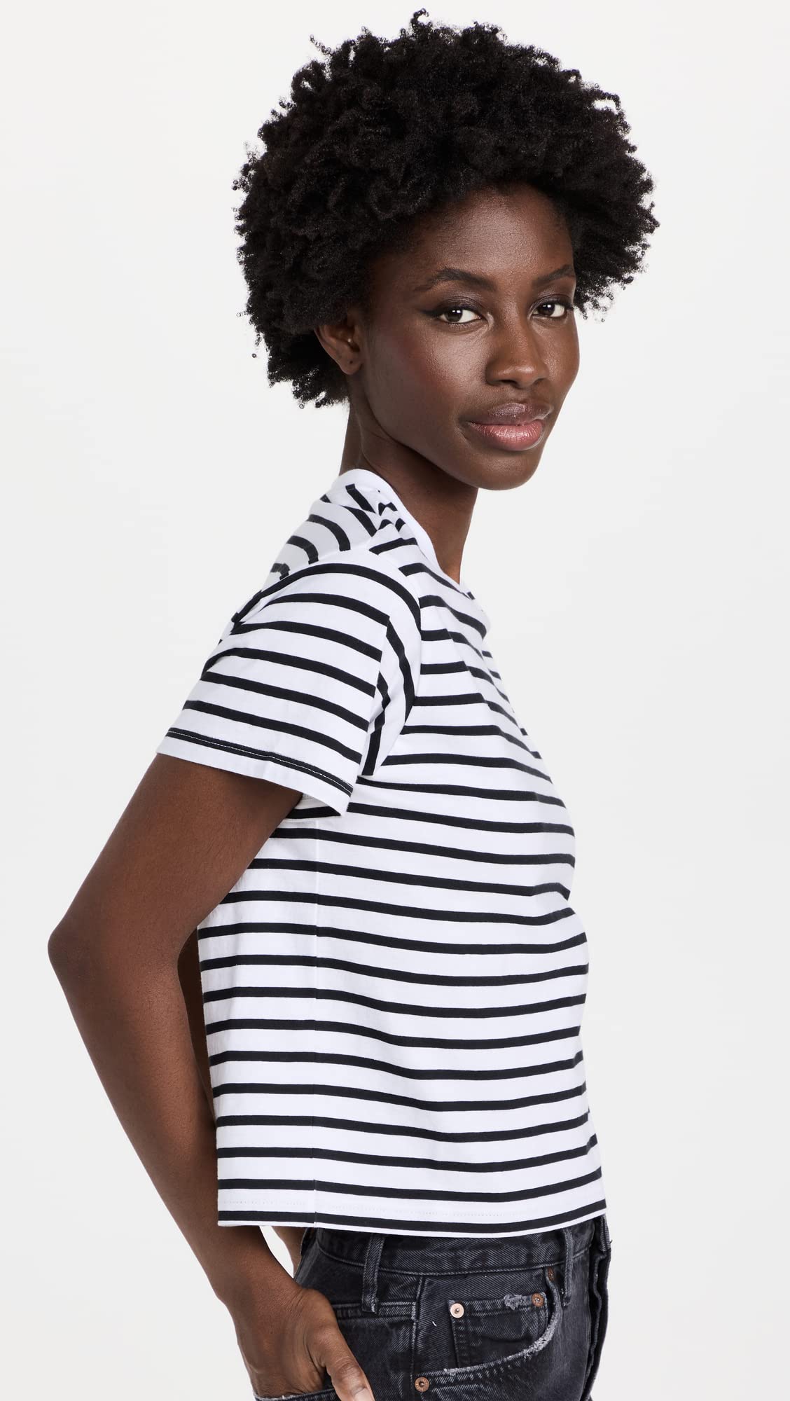 ATM Anthony Thomas Melillo Women's School Boy Stripe Tee - Casual Striped T-Shirt for Women | Perfect for Everyday Wear, Weekend Outfits & Layering Looks